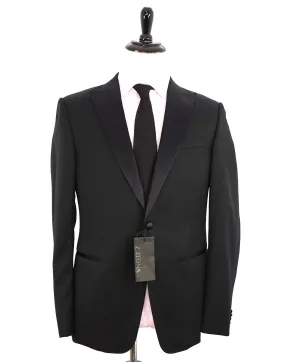 $1,295 Z ZEGNA - Black Peak Lapel 1-Button Dinner Jacket Blazer - 42R 33W  Pants