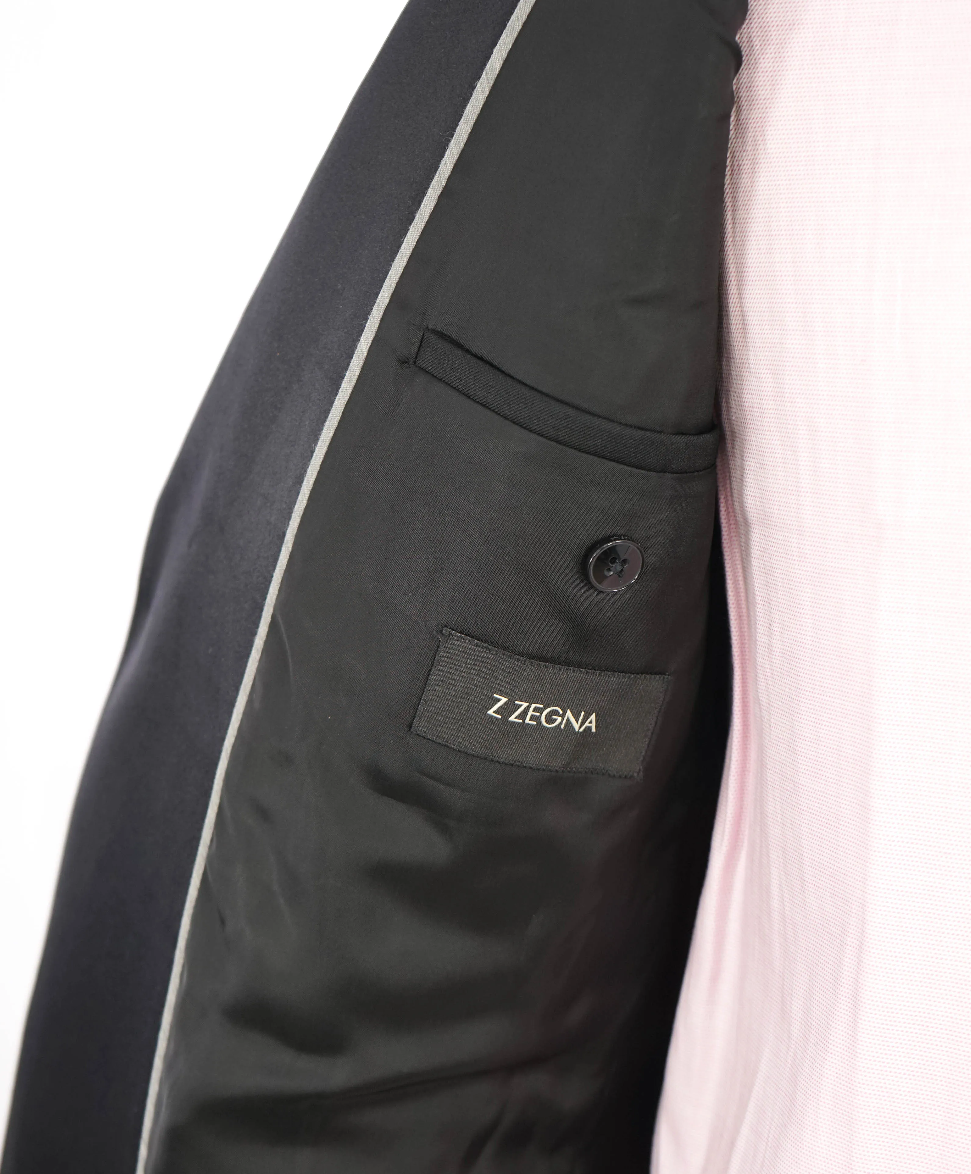 $1,295 Z ZEGNA - Black Peak Lapel 1-Button Dinner Jacket Blazer - 42R 33W  Pants