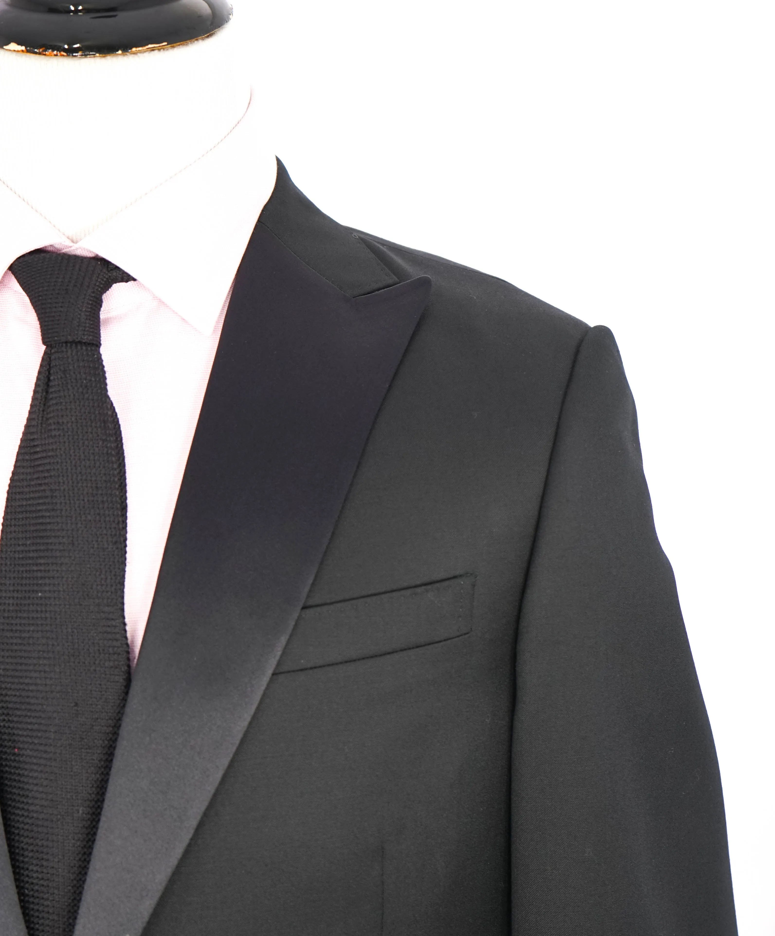 $1,295 Z ZEGNA - Black Peak Lapel 1-Button Dinner Jacket Blazer - 42R 33W  Pants
