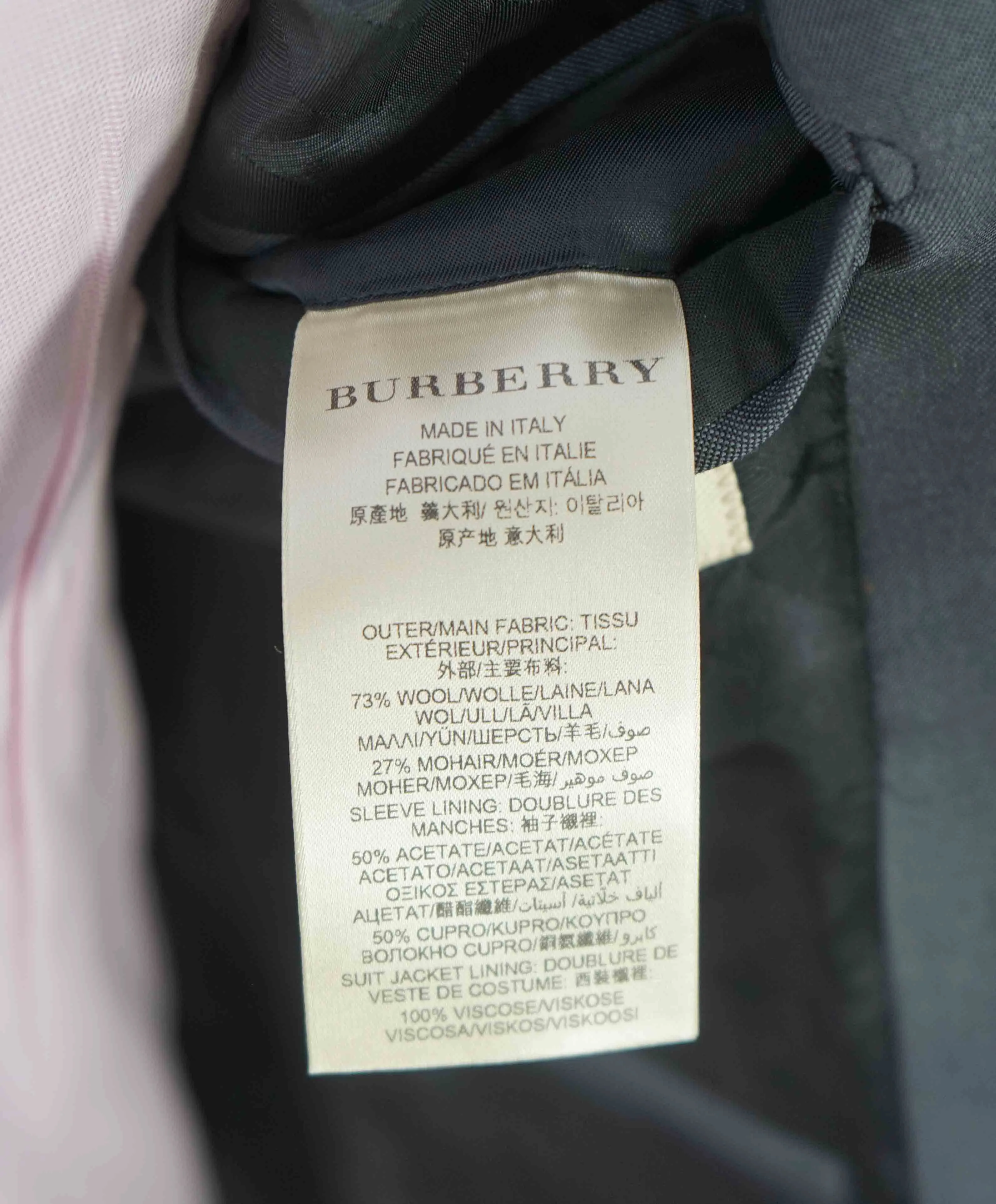 $1,495 BURBERRY LONDON - Wool / Mohair Gray Weave Notch Lapel Blazer - 40R