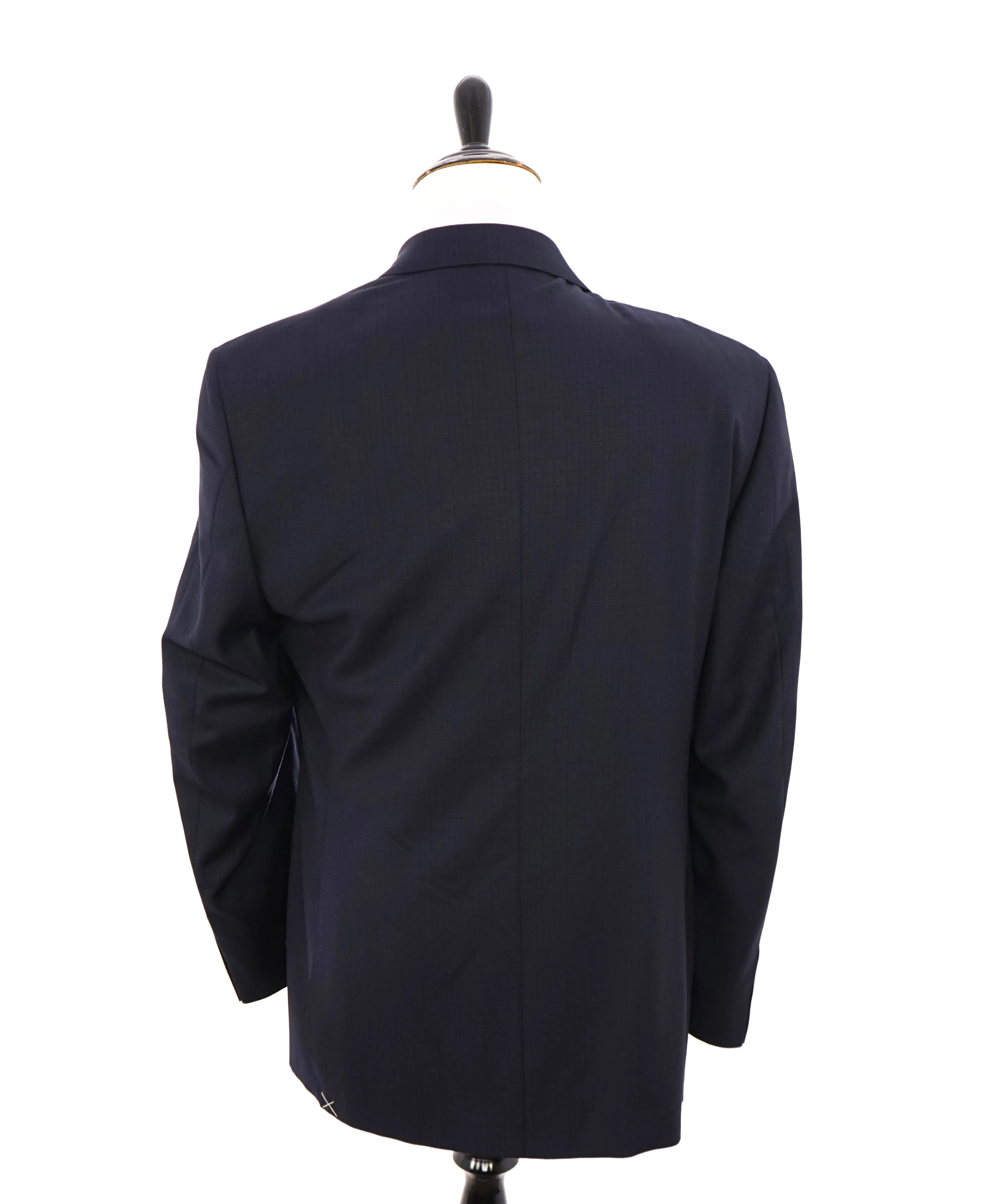 $1,895 CANALI - Navy/Purple Plaid Check Notch Lapel Blazer - 46R