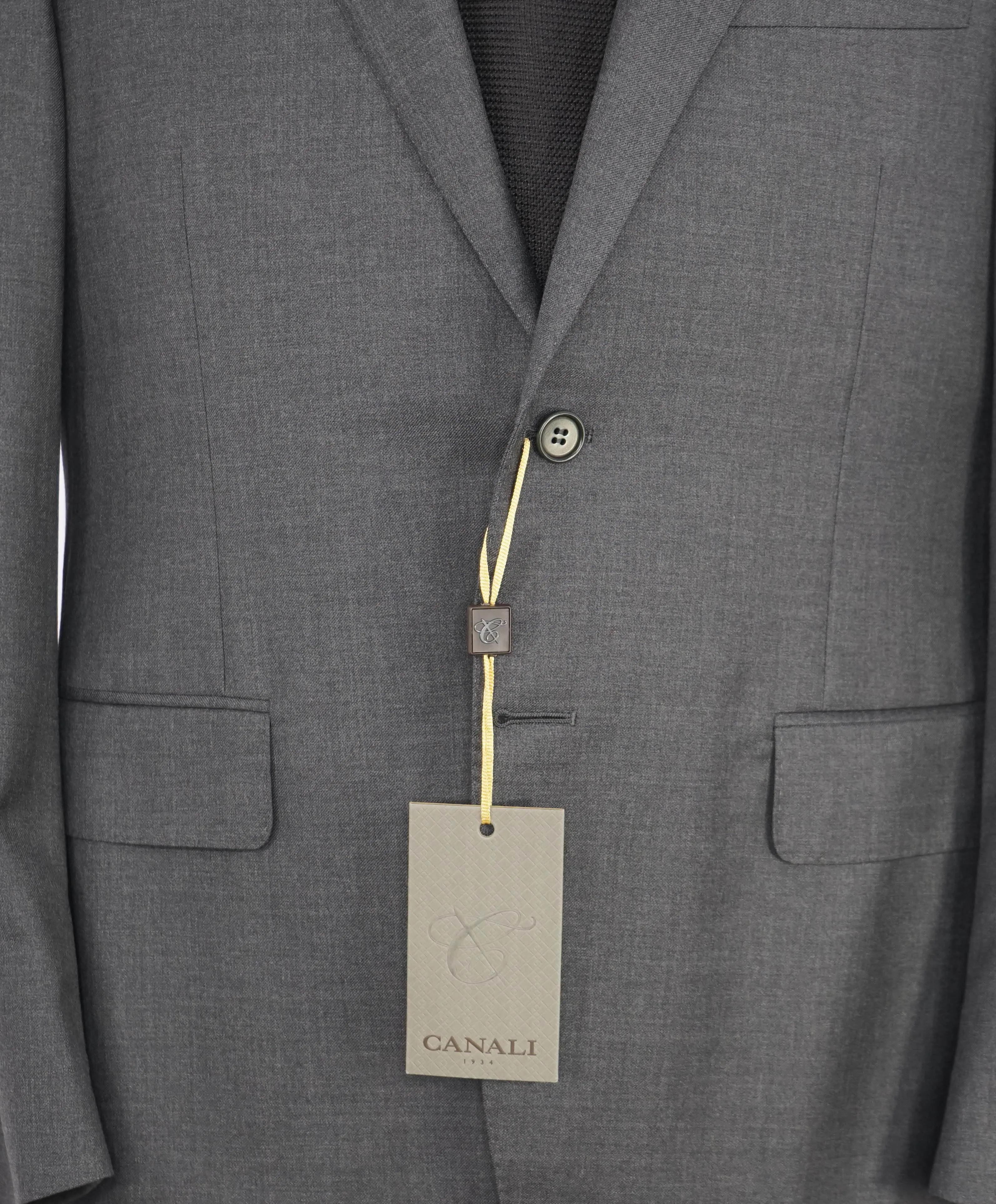 $1,895 CANALI - Solid Gray *Closet Staple* 2-Btn Notch Wool Blazer - 48R US