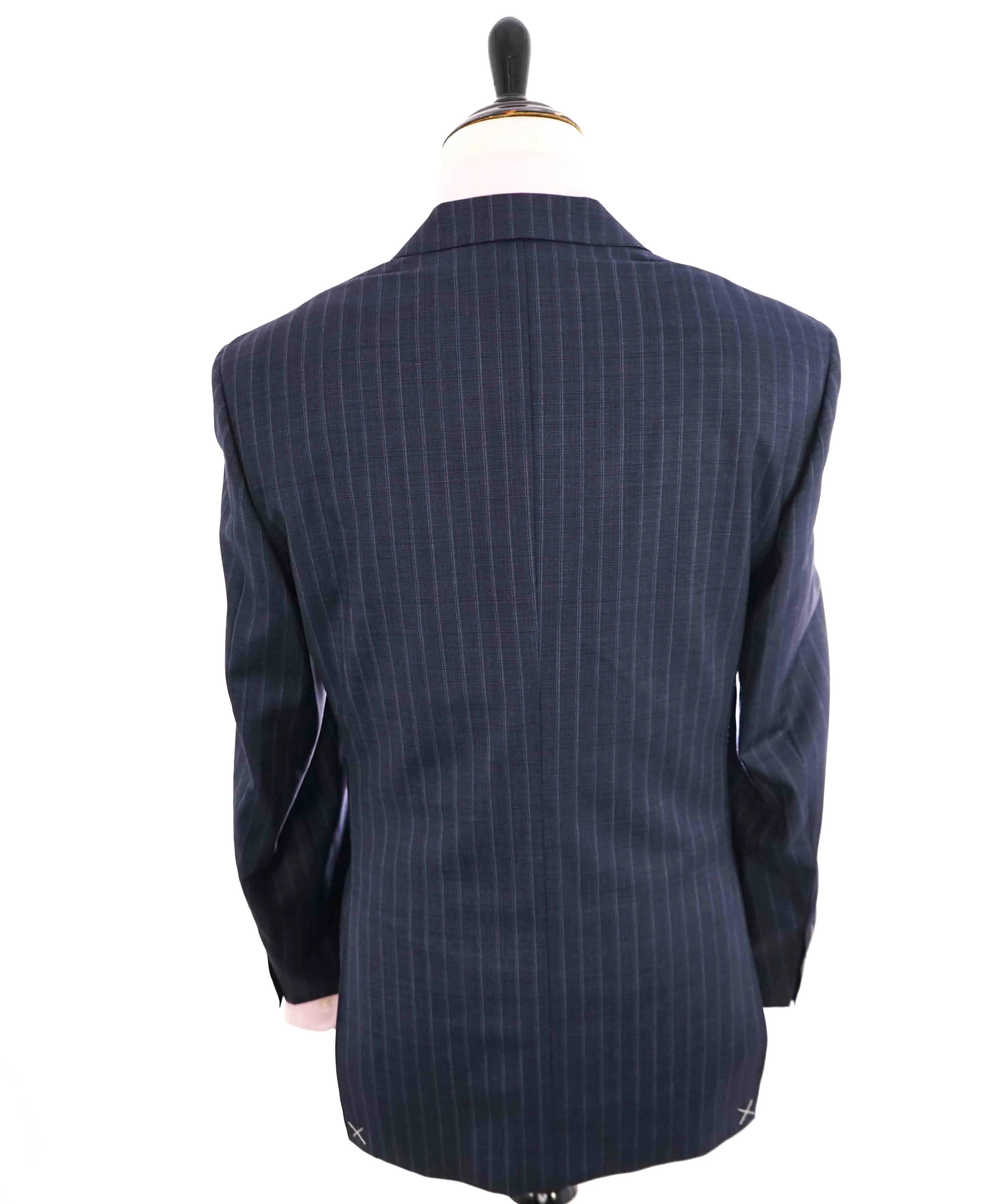 $1,895 CANALI - Steel Blue Textured Rope Stripe Blazer - 44R
