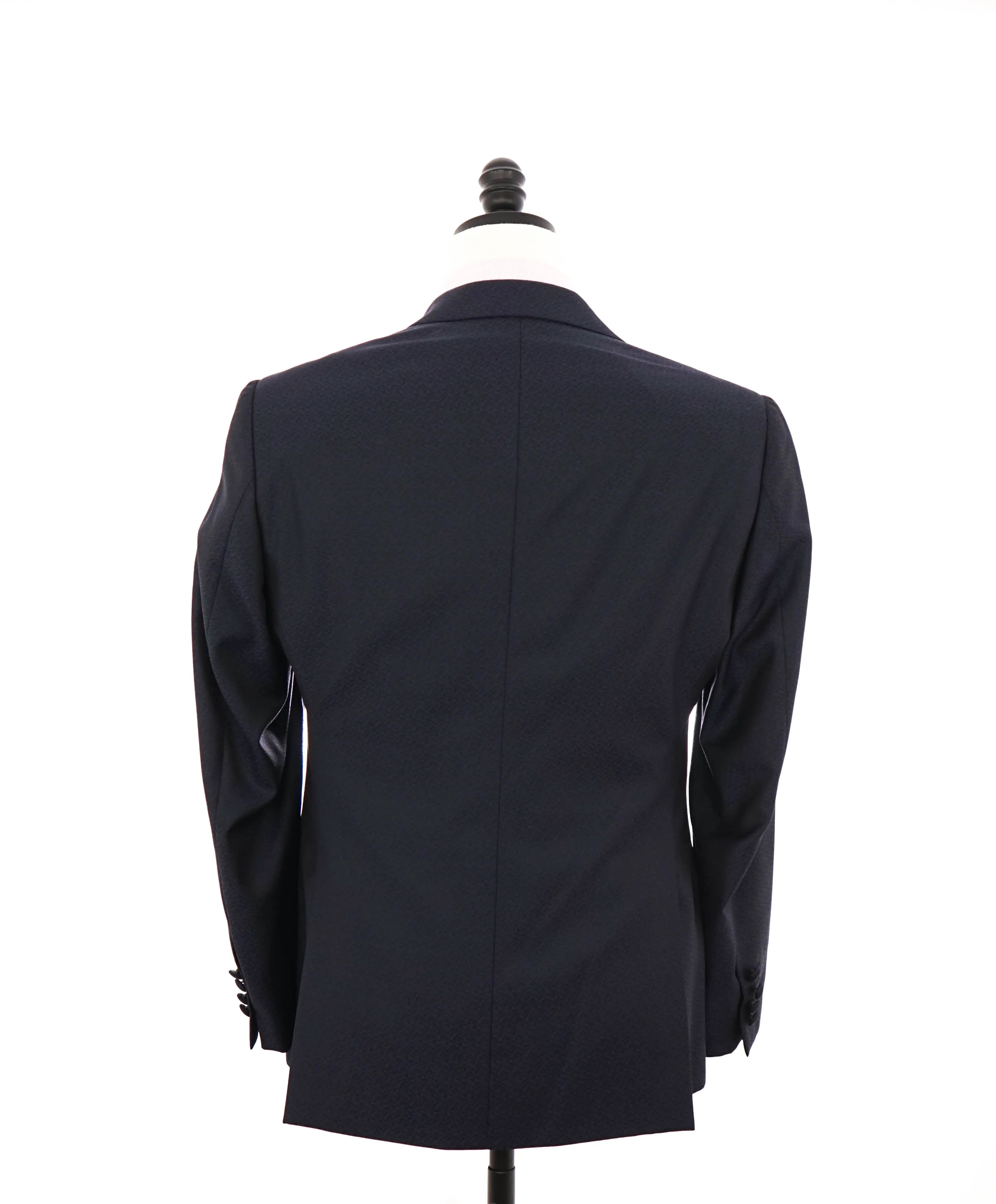 $1,995 ARMANI COLLEZIONI - "G Line" Blue Geometric Dinner Jacket Blazer - 38S