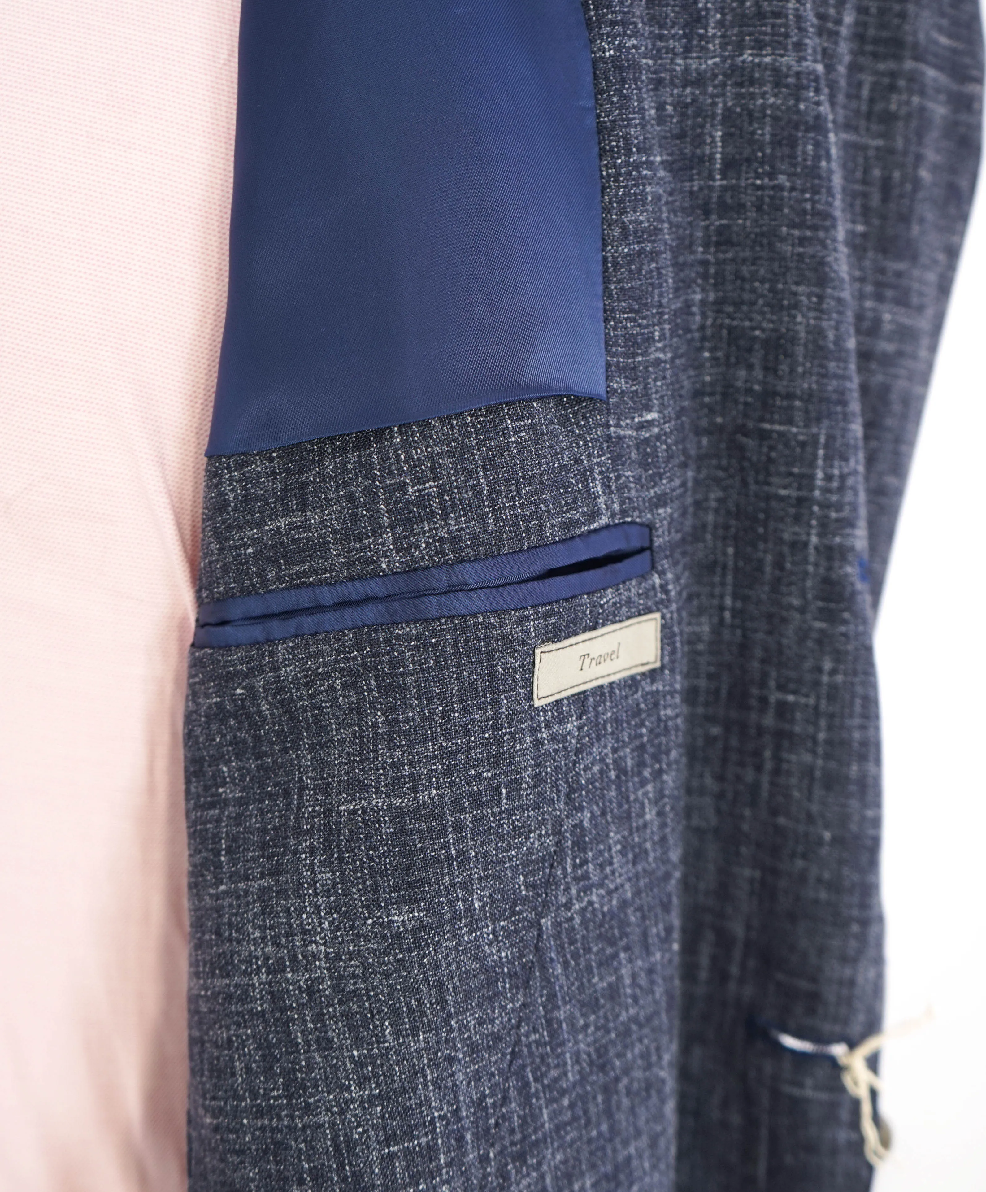 $2,195 CANALI - Medium Blue Heather WOOL/LINEN/SILK Textured 2-Piece Suit - 48R