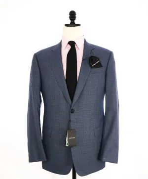 $2,295 GIORGIO ARMANI - “SOFT” Baby Blue Houndstooth WOOL/SILK Blazer - 42R