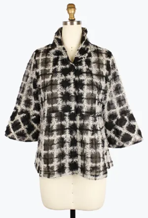 2410 - Sparkling Grid Lace Peplum Jacket