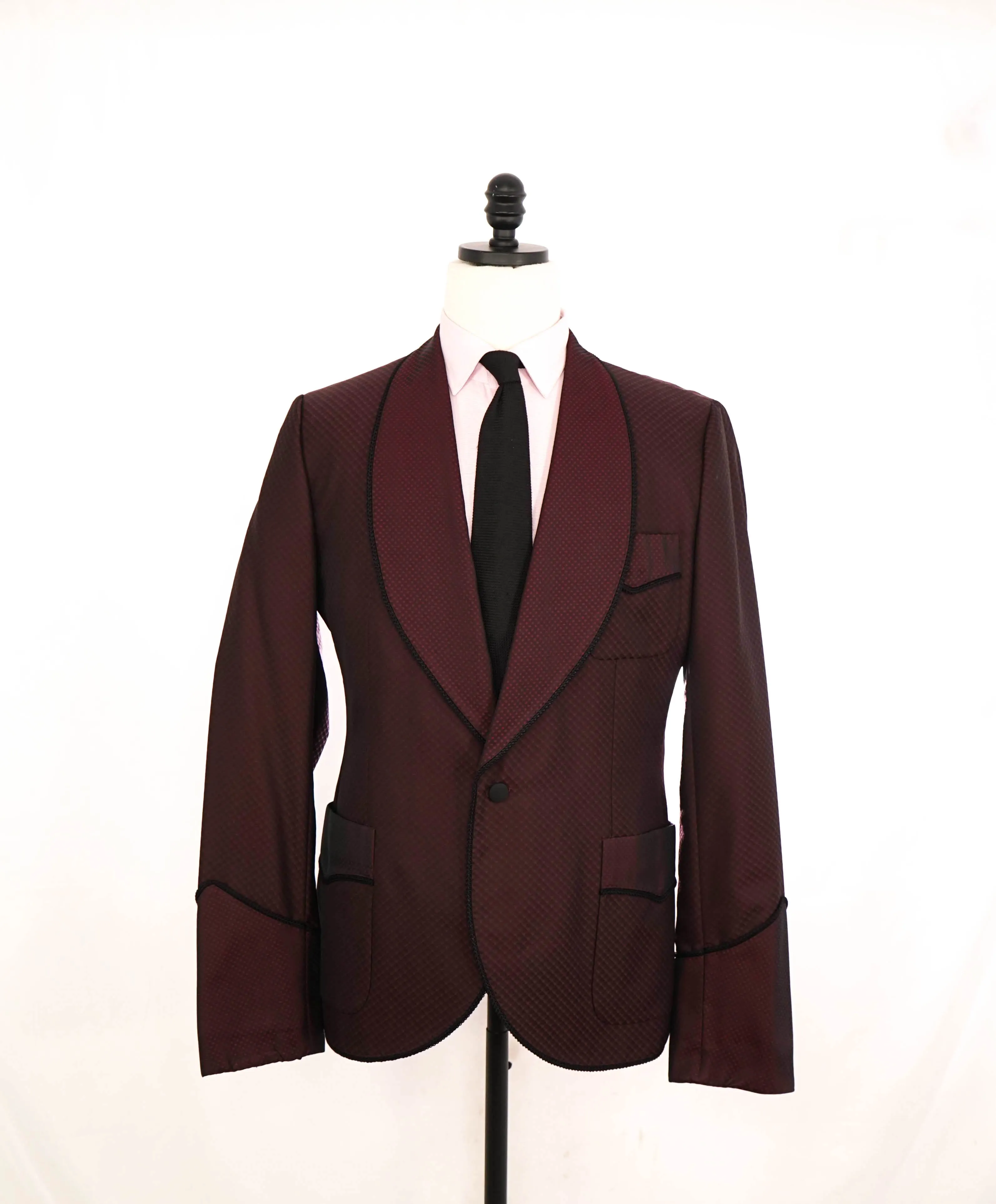 $3,195 DOLCE & GABBANA - Wool/Silk Shawl Collar Dinner Smoking Jacket Blazer- 44R