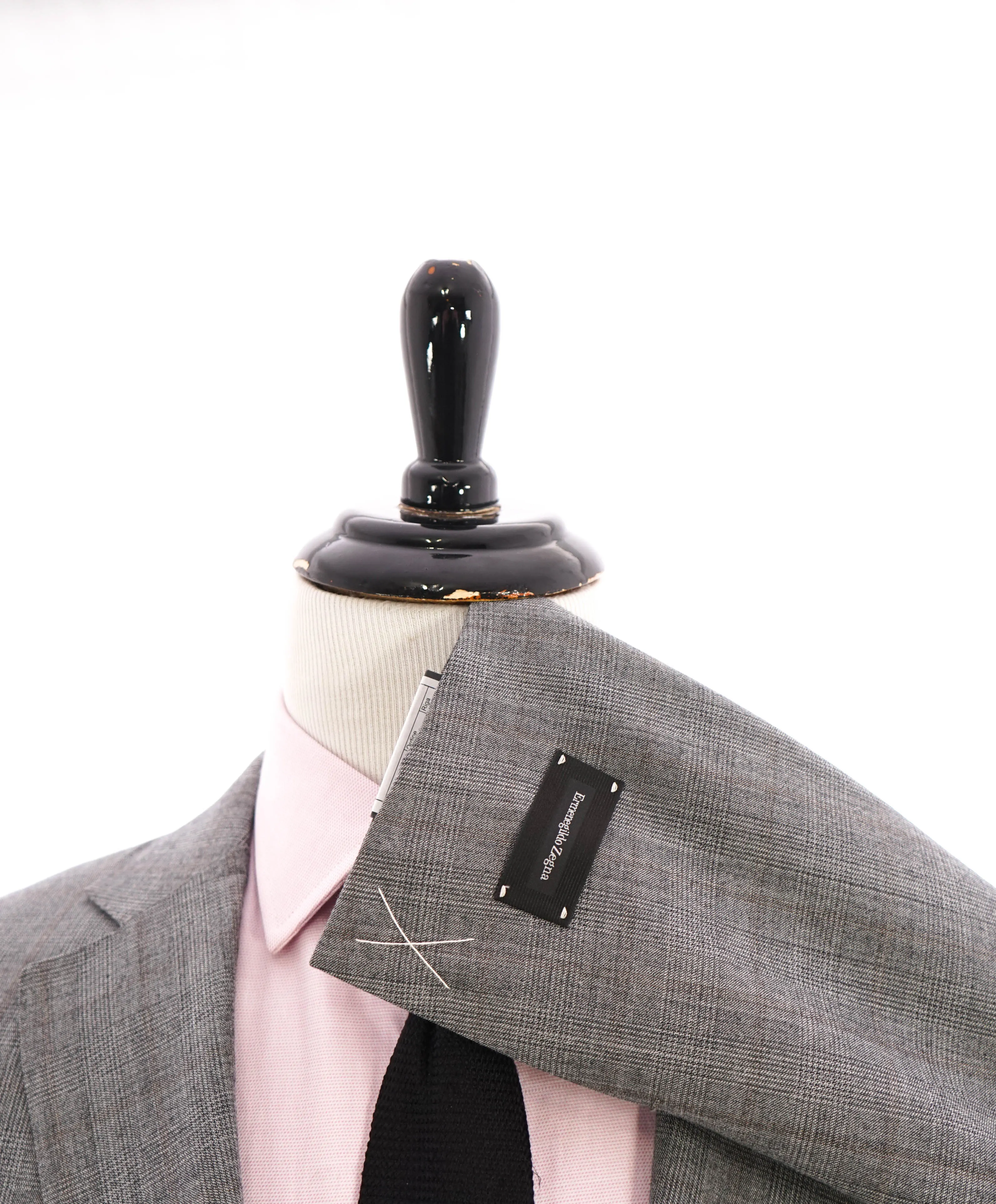 $3,250 ERMENEGILDO ZEGNA -"TROFEO 600" SILK Gray/Camel Check Blazer - 46R