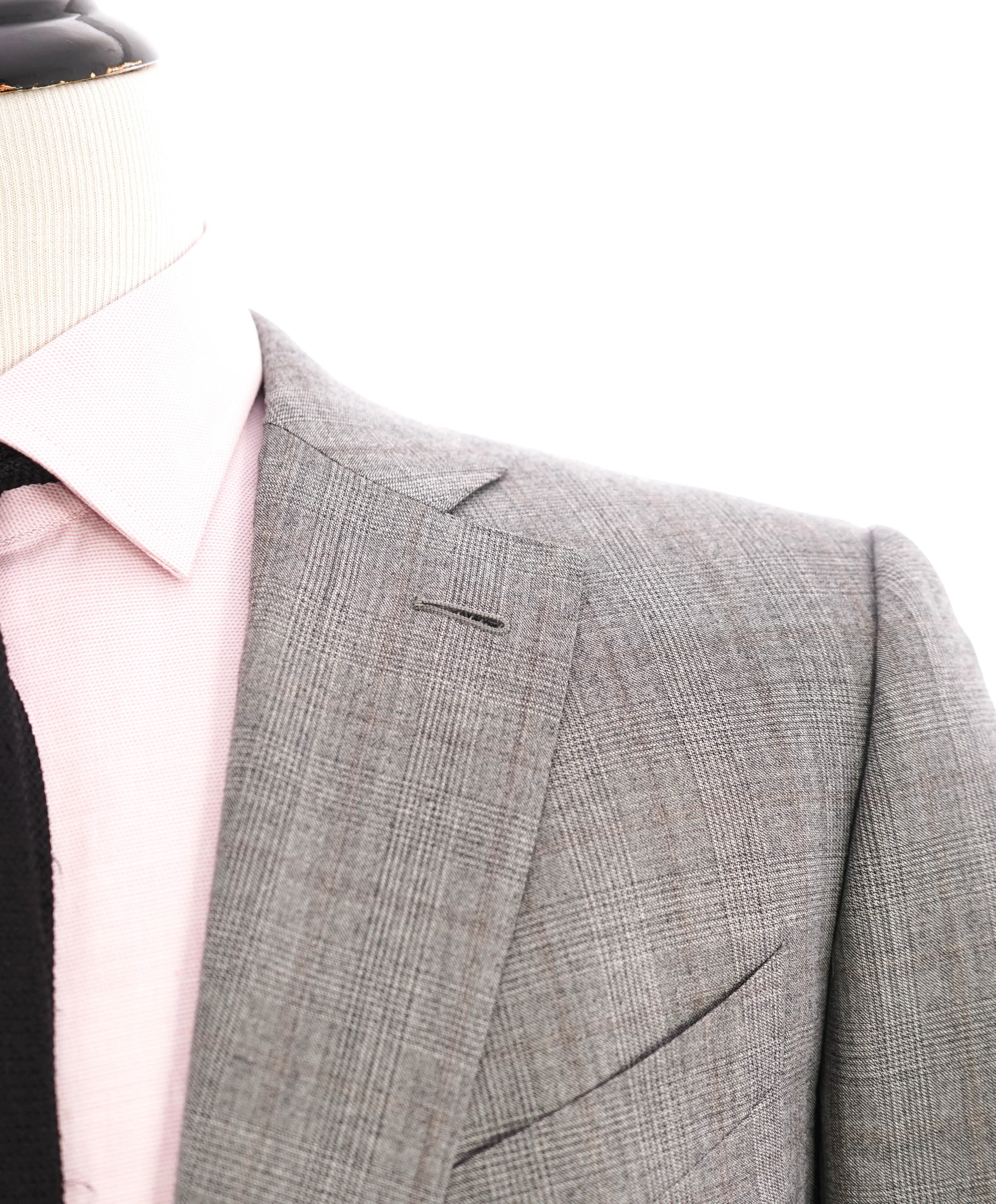 $3,250 ERMENEGILDO ZEGNA -"TROFEO 600" SILK Gray/Camel Check Blazer - 46R