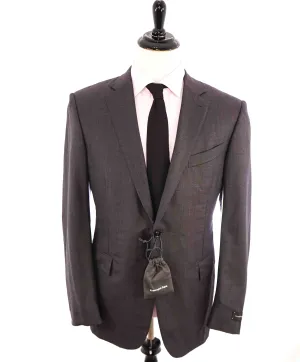 $3,290 ERMENEGILDO ZEGNA- “TORFEO 600” Burgundy & Blue Check Blazer- 46R