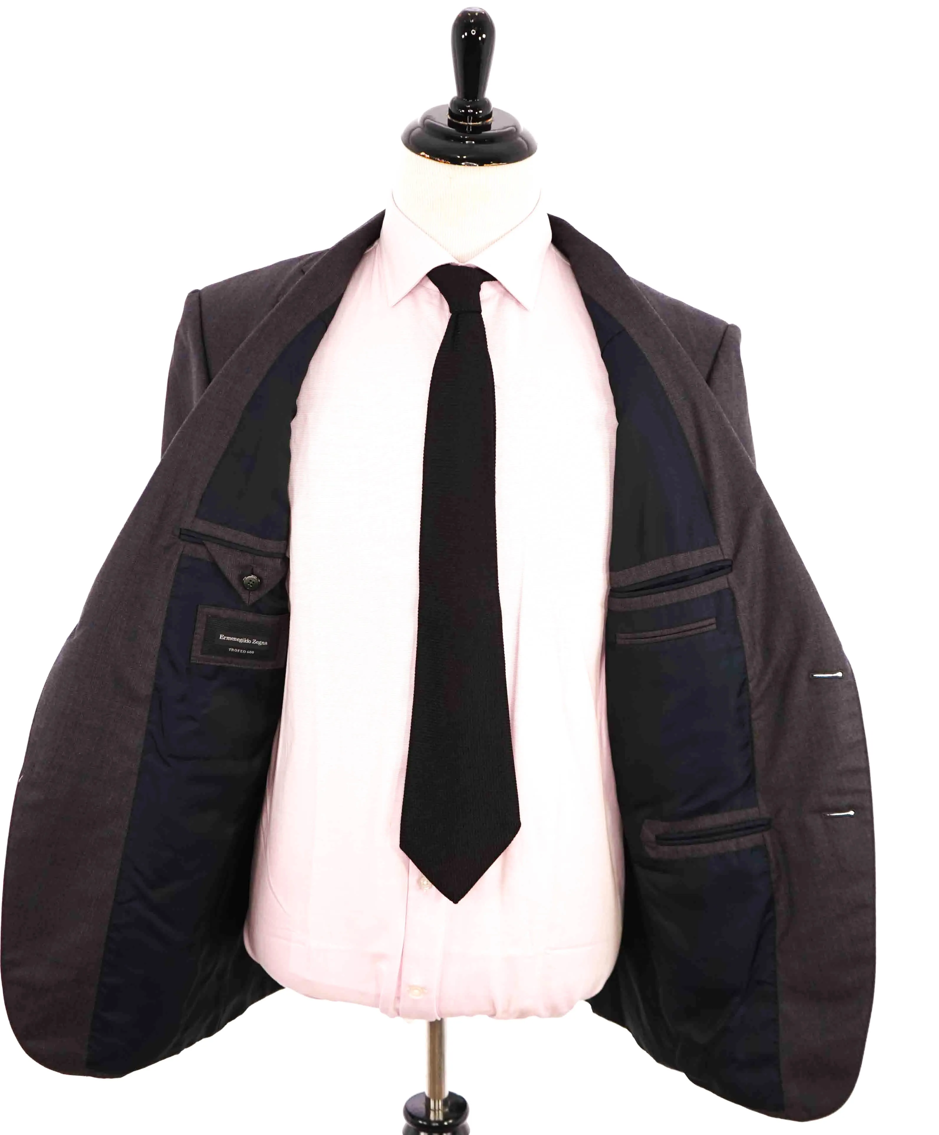 $3,290 ERMENEGILDO ZEGNA- “TORFEO 600” Burgundy & Blue Check Blazer- 46R