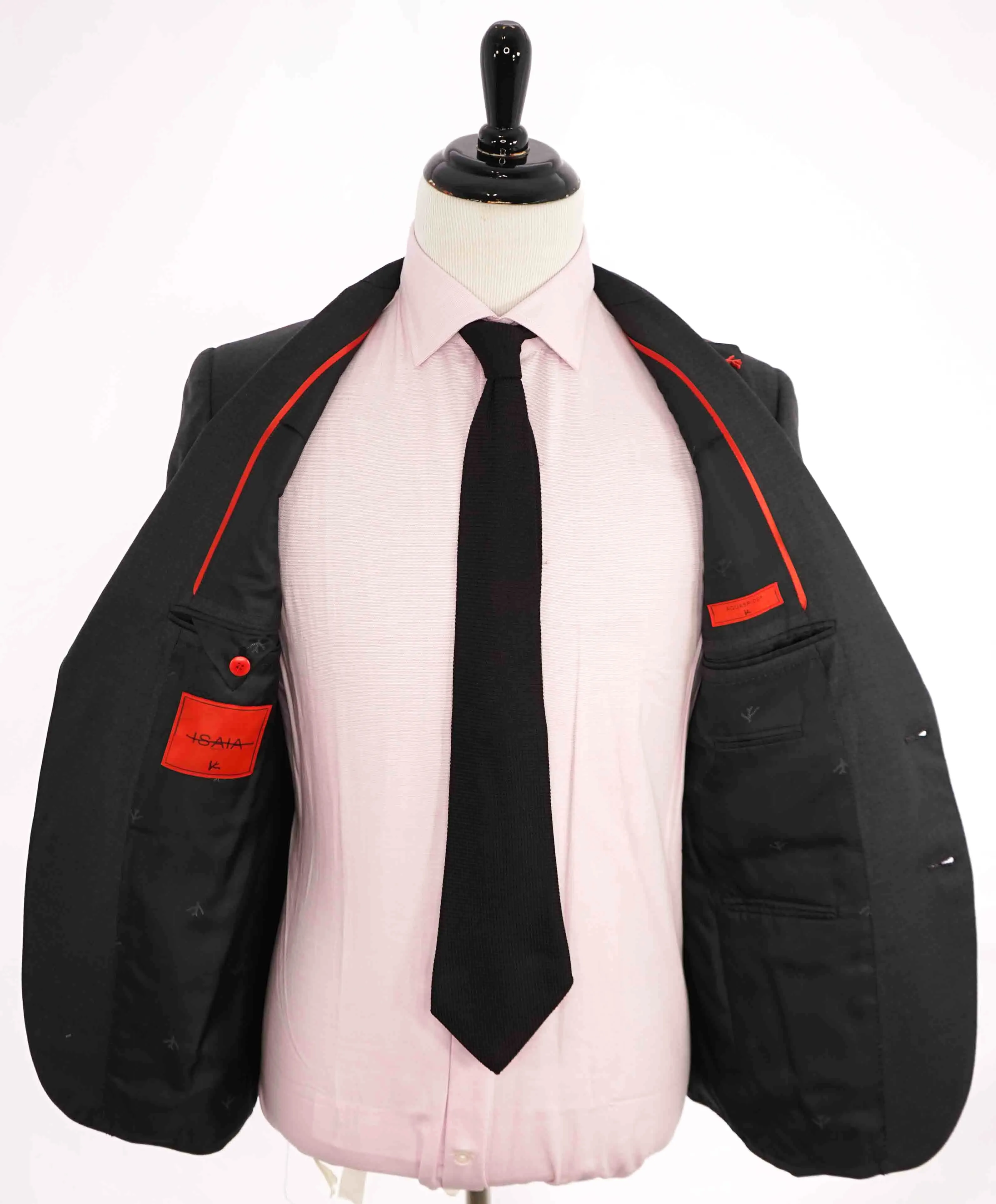 $3,750 ISAIA - Gray "AQUASPIDER" *CLOSET STAPLE* Coral Pin Suit - 42R