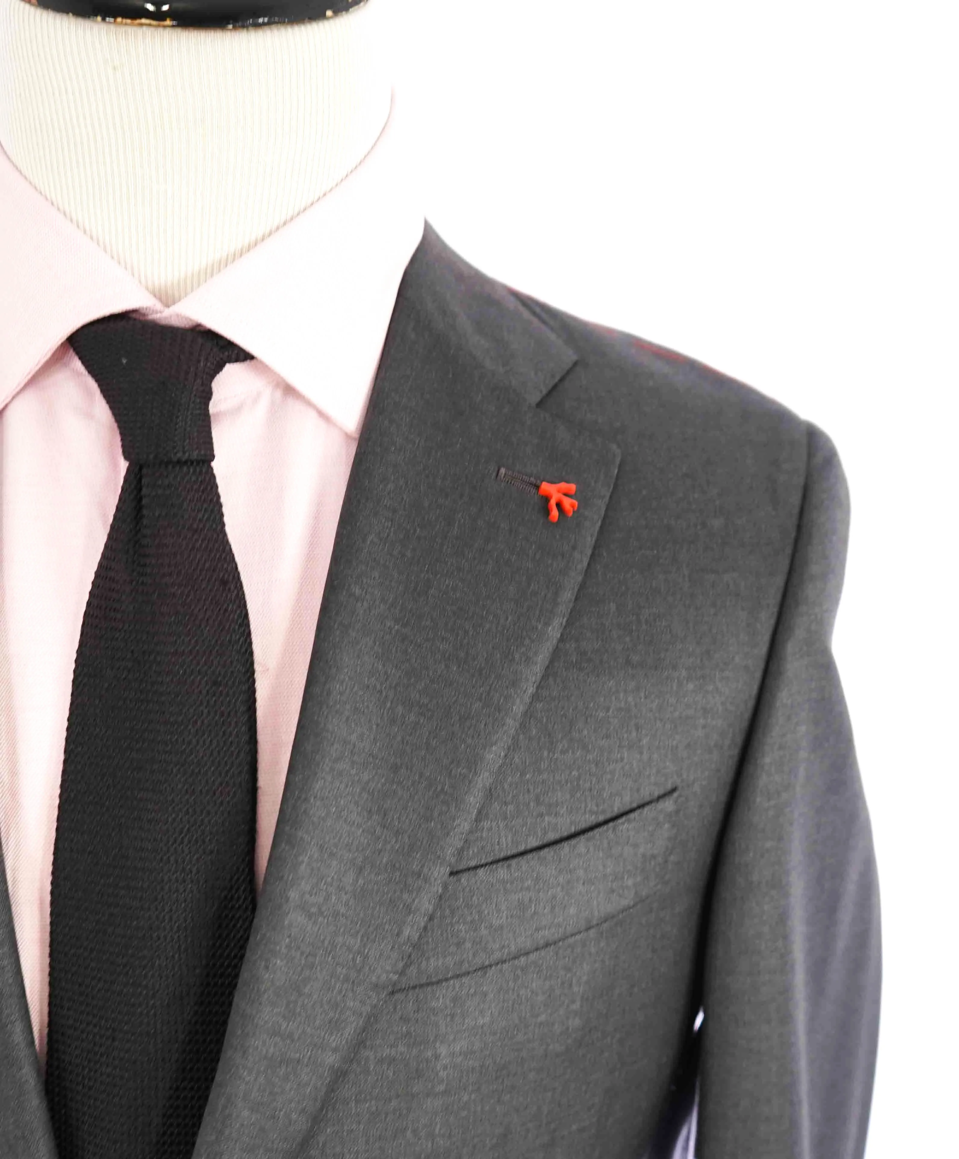 $3,750 ISAIA - Gray "AQUASPIDER" *CLOSET STAPLE* Coral Pin Suit - 42R
