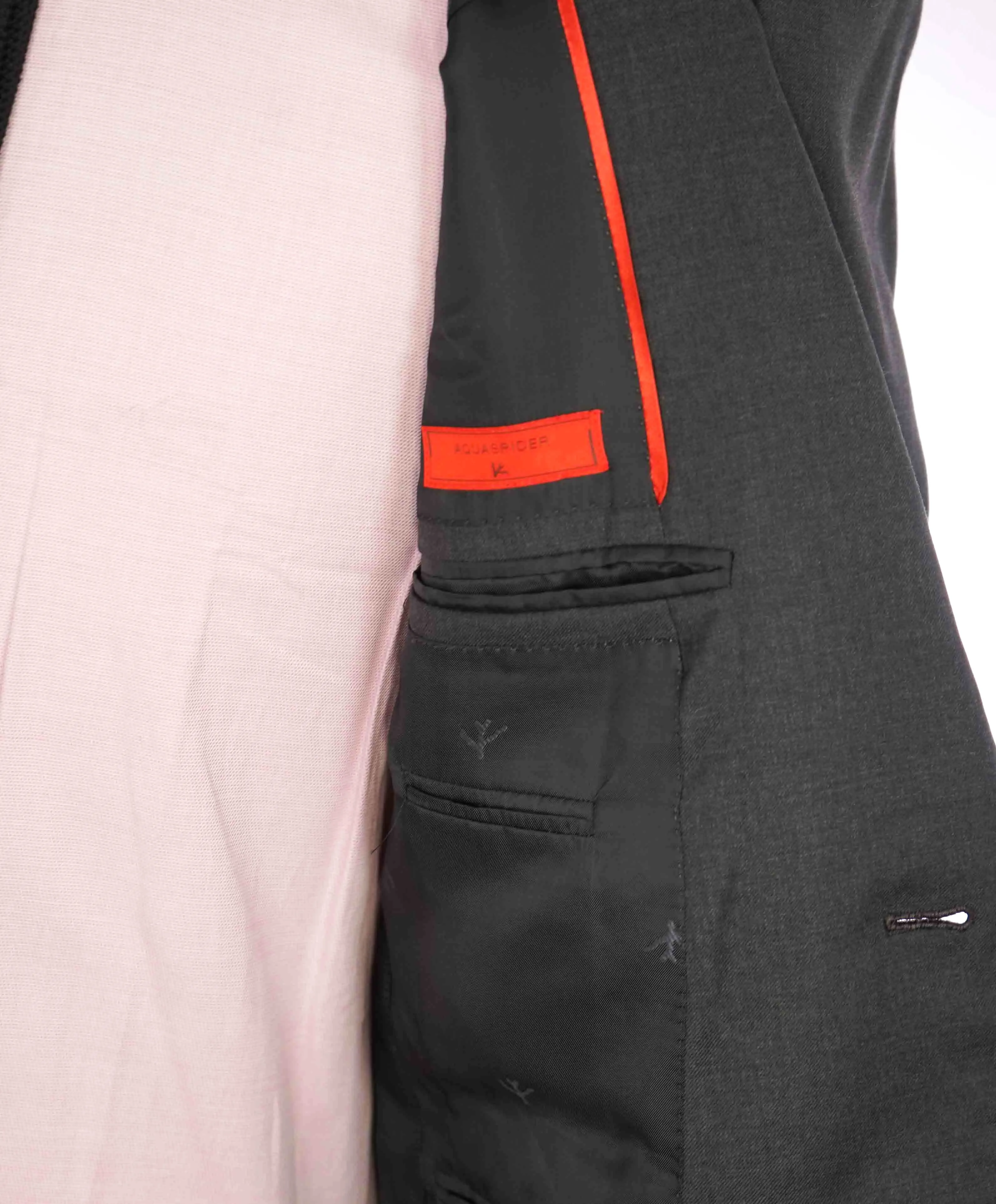 $3,750 ISAIA - Gray "AQUASPIDER" *CLOSET STAPLE* Coral Pin Suit - 42R