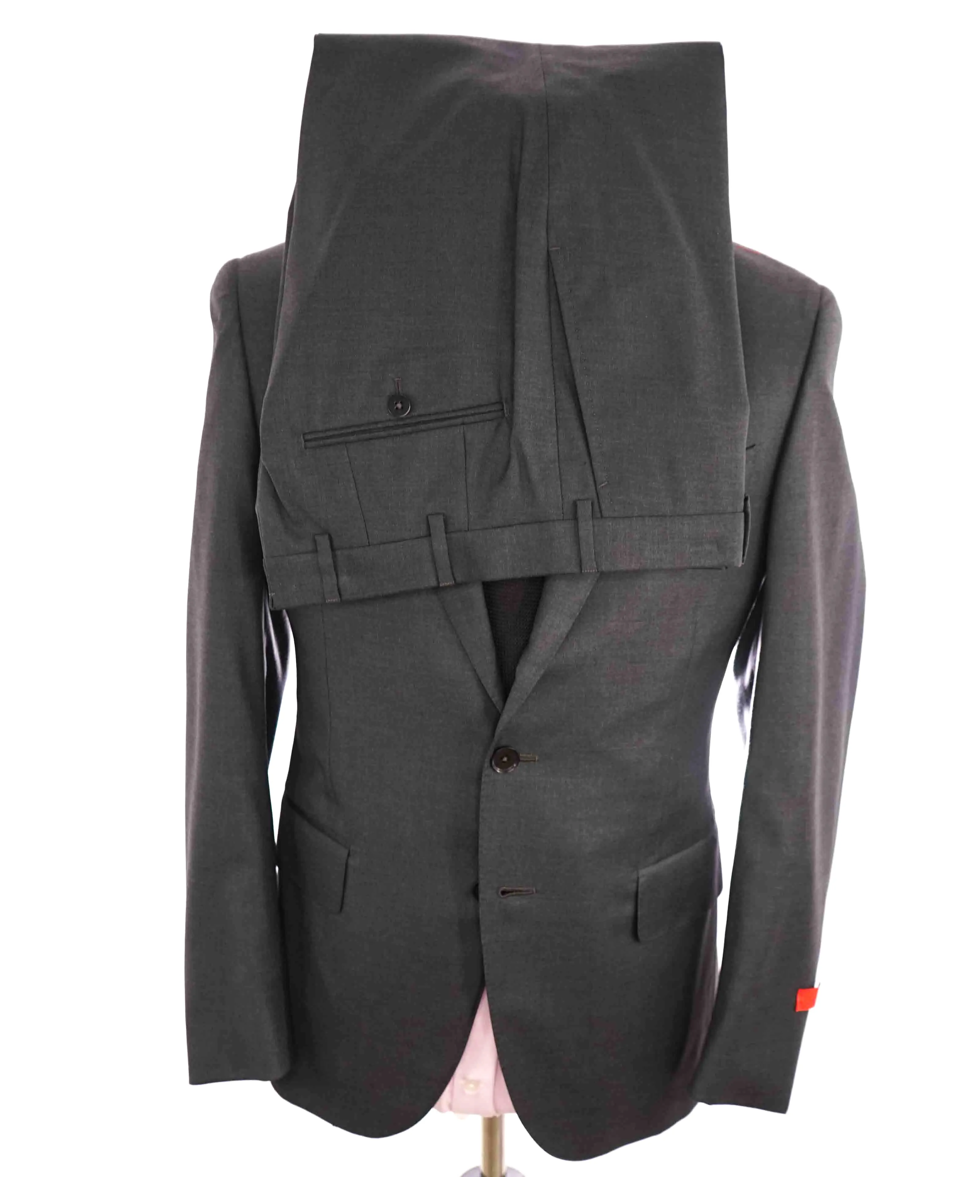 $3,750 ISAIA - Gray "AQUASPIDER" *CLOSET STAPLE* Coral Pin Suit - 42R