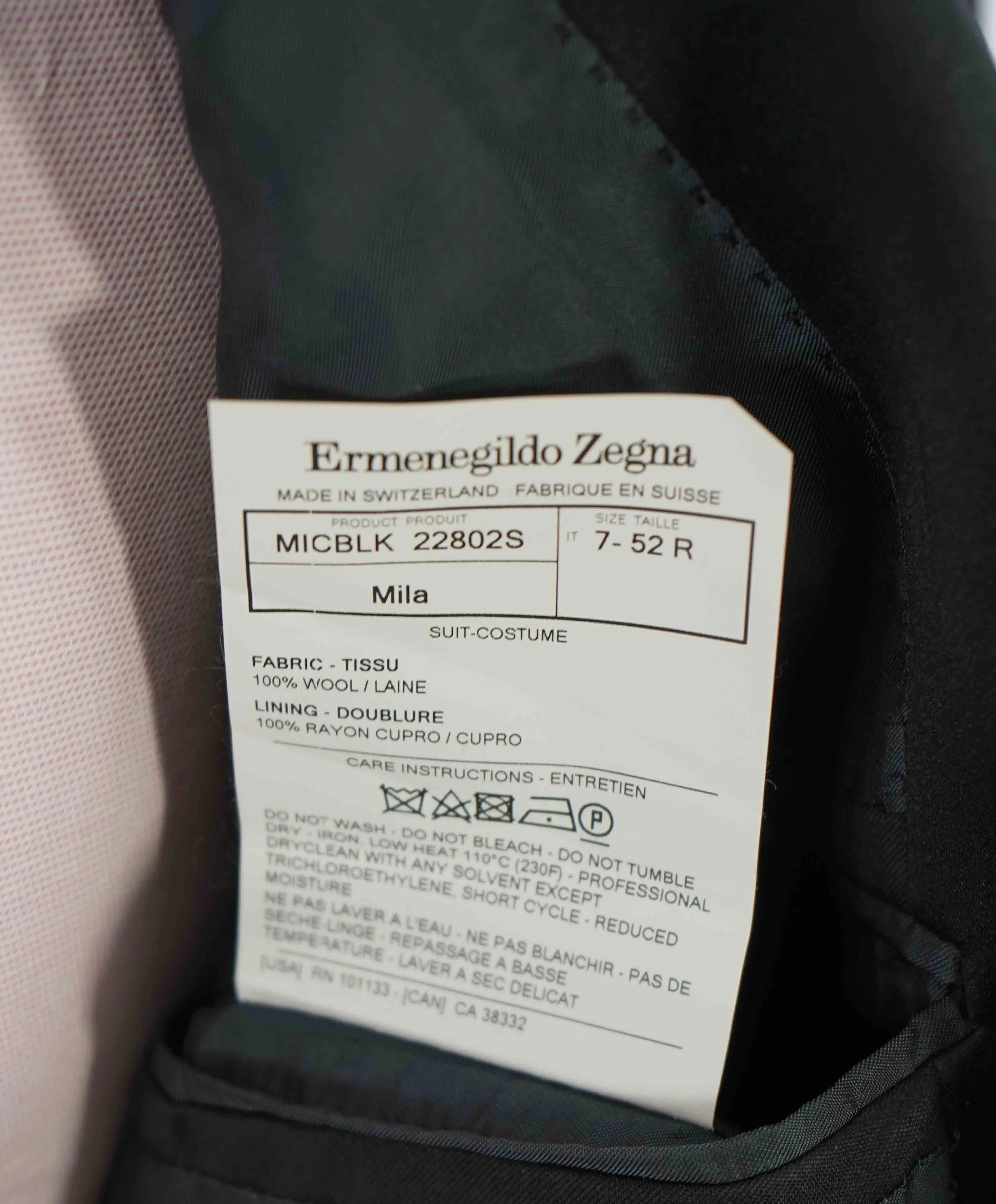 $3,995 ERMENEGILDO ZEGNA -"MICRONSPHERE MILA" PEAK LAPEL Tuxedo - 42R