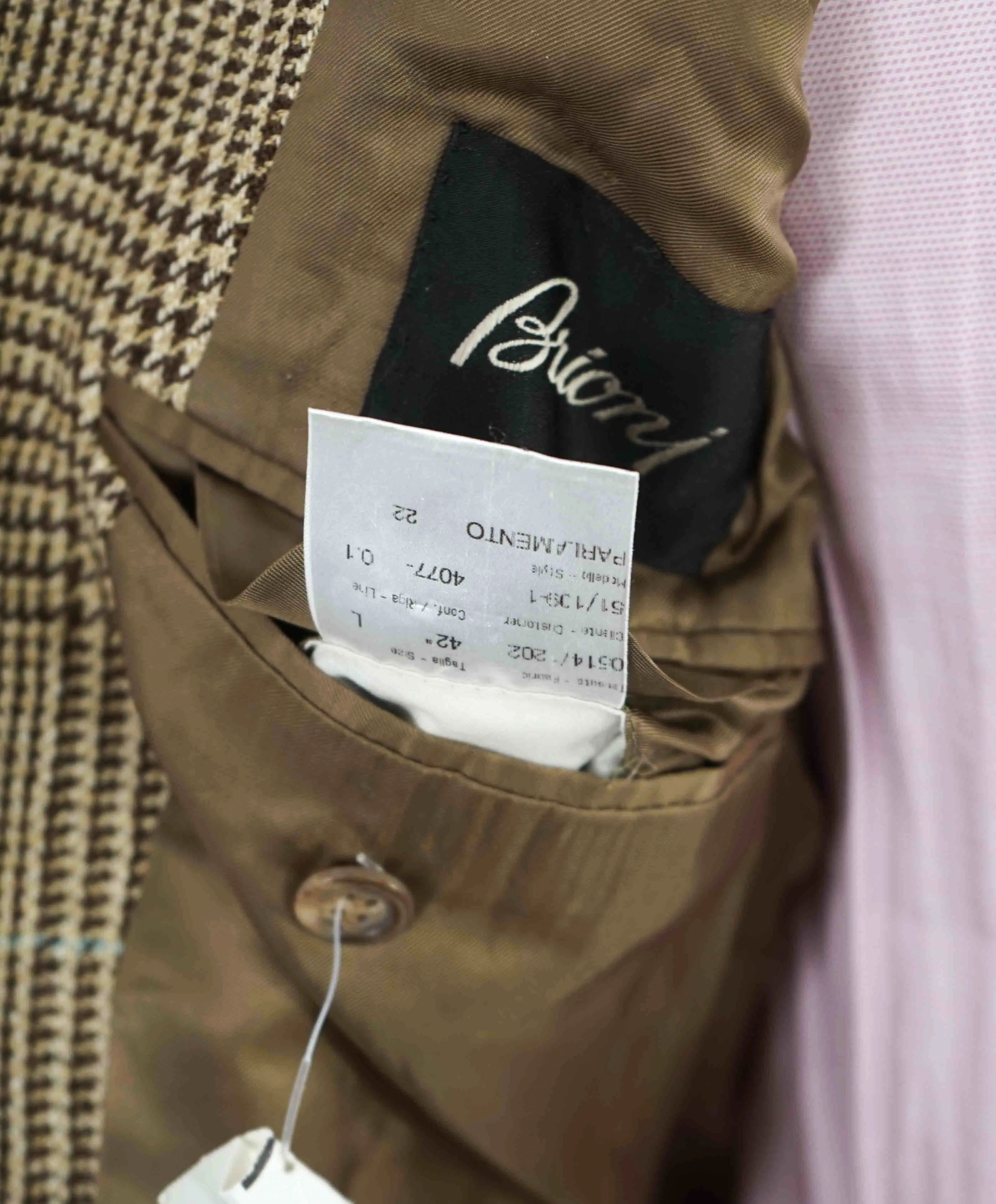 $5,495 BRIONI -"PARLAMENTO"  BROWN/BLUE Light Wool Blazer Italy - 42L NWD