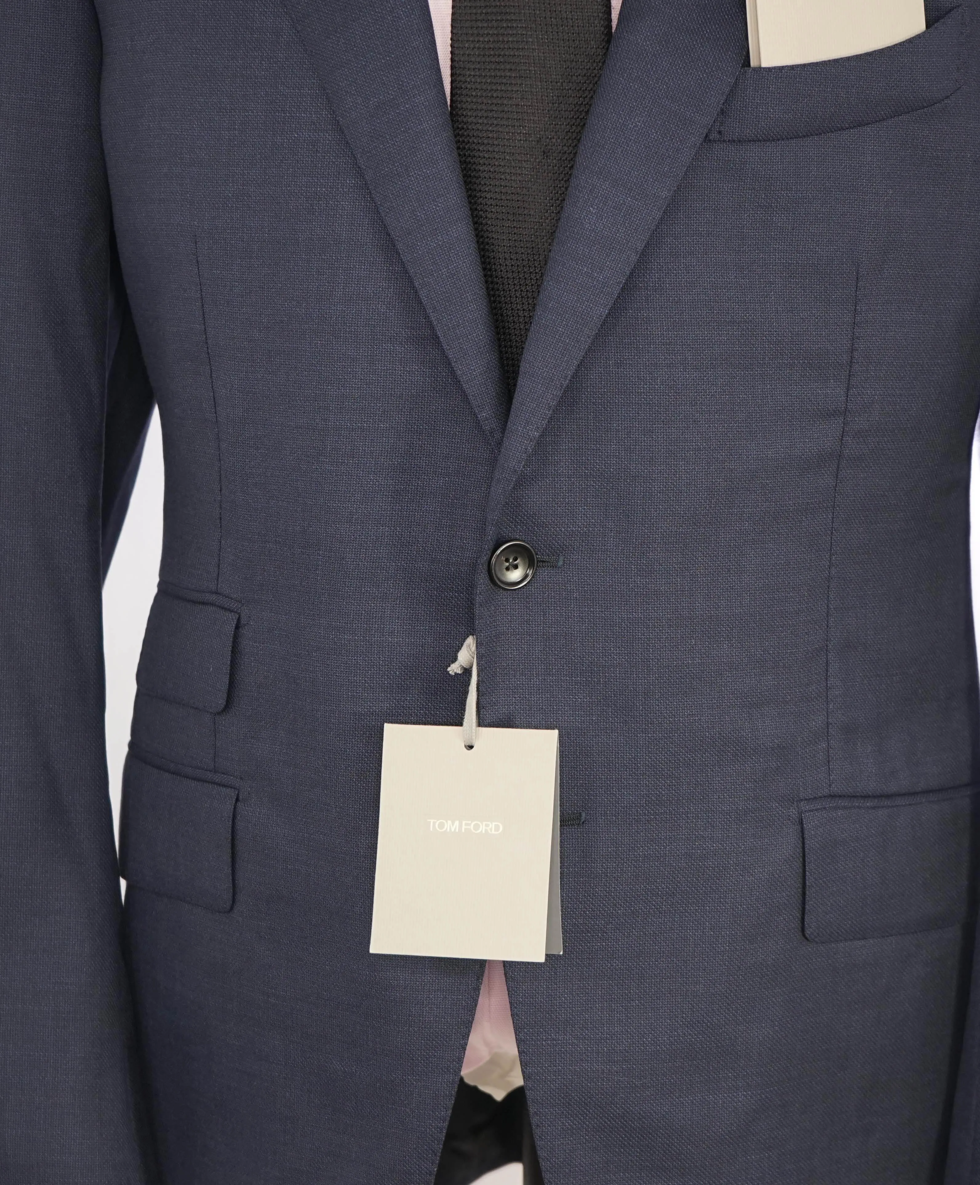 $6,990 TOM FORD - 2-Piece PEAK LAPEL "O' CONNOR" Navy Blue Side Tab Suit - 46R (56EU)