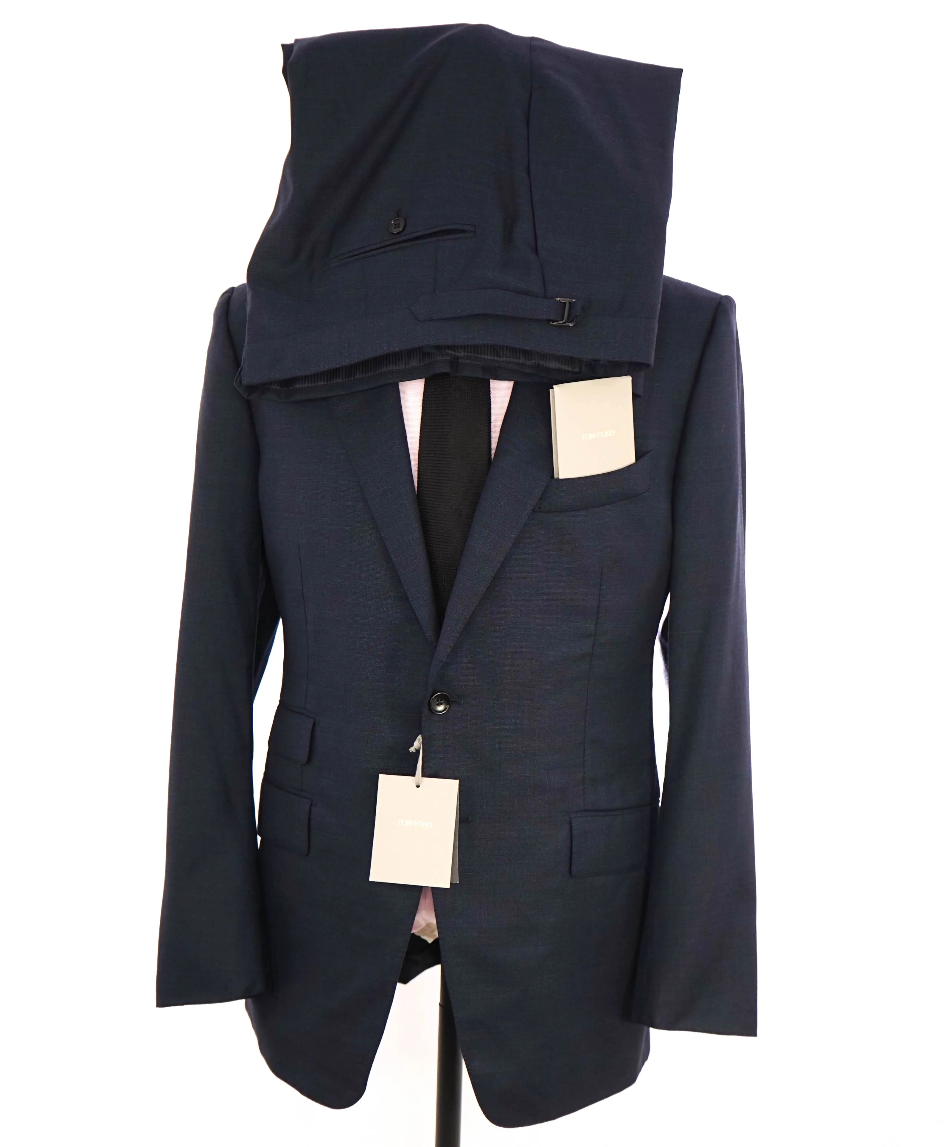 $6,990 TOM FORD - 2-Piece PEAK LAPEL "O' CONNOR" Navy Blue Side Tab Suit - 46R (56EU)