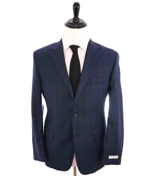 $895 HICKEY FREEMAN - Blue Tonal Check Plaid WOOL Blazer - 40S