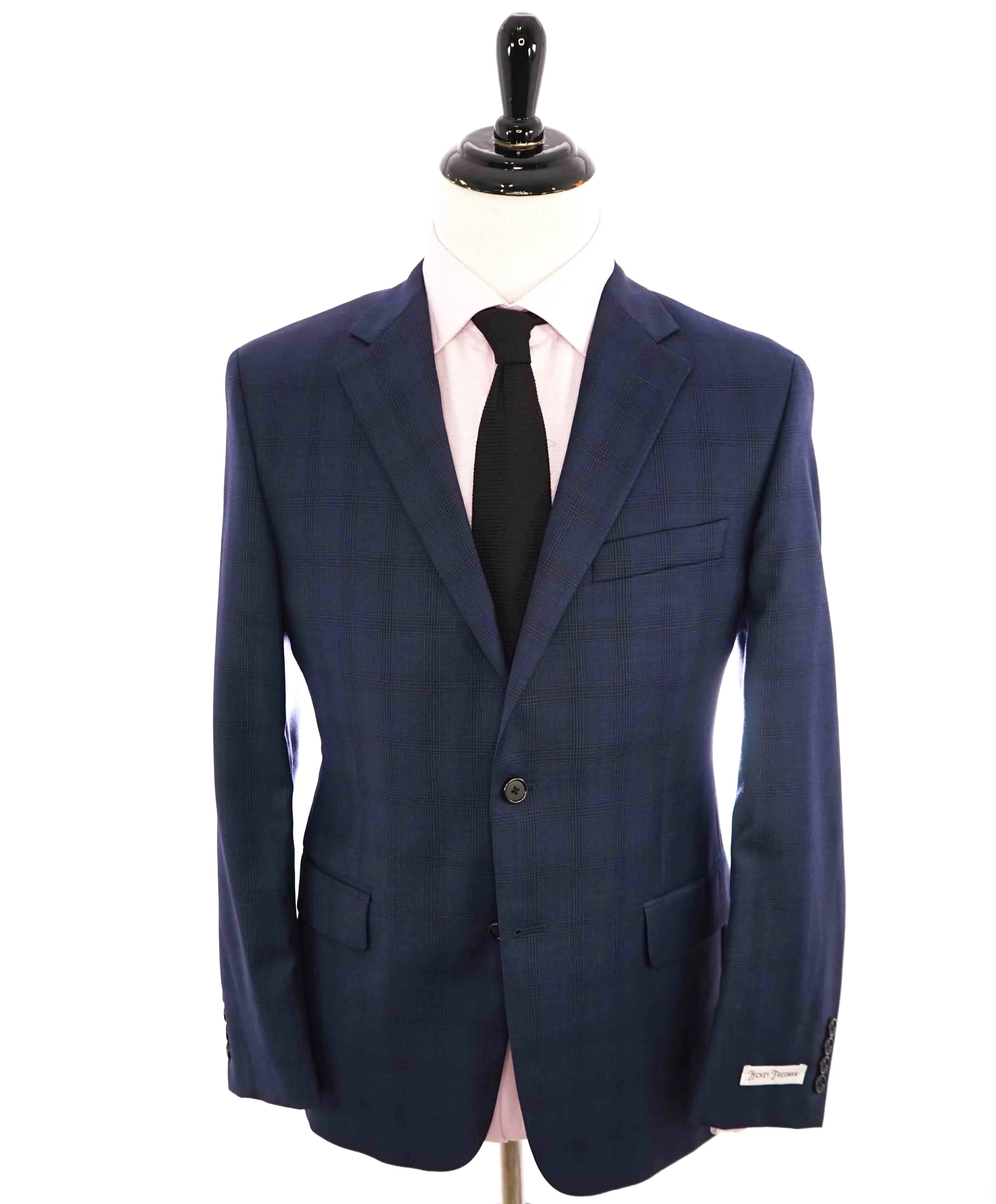 $895 HICKEY FREEMAN - Blue Tonal Check Plaid WOOL Blazer - 40S