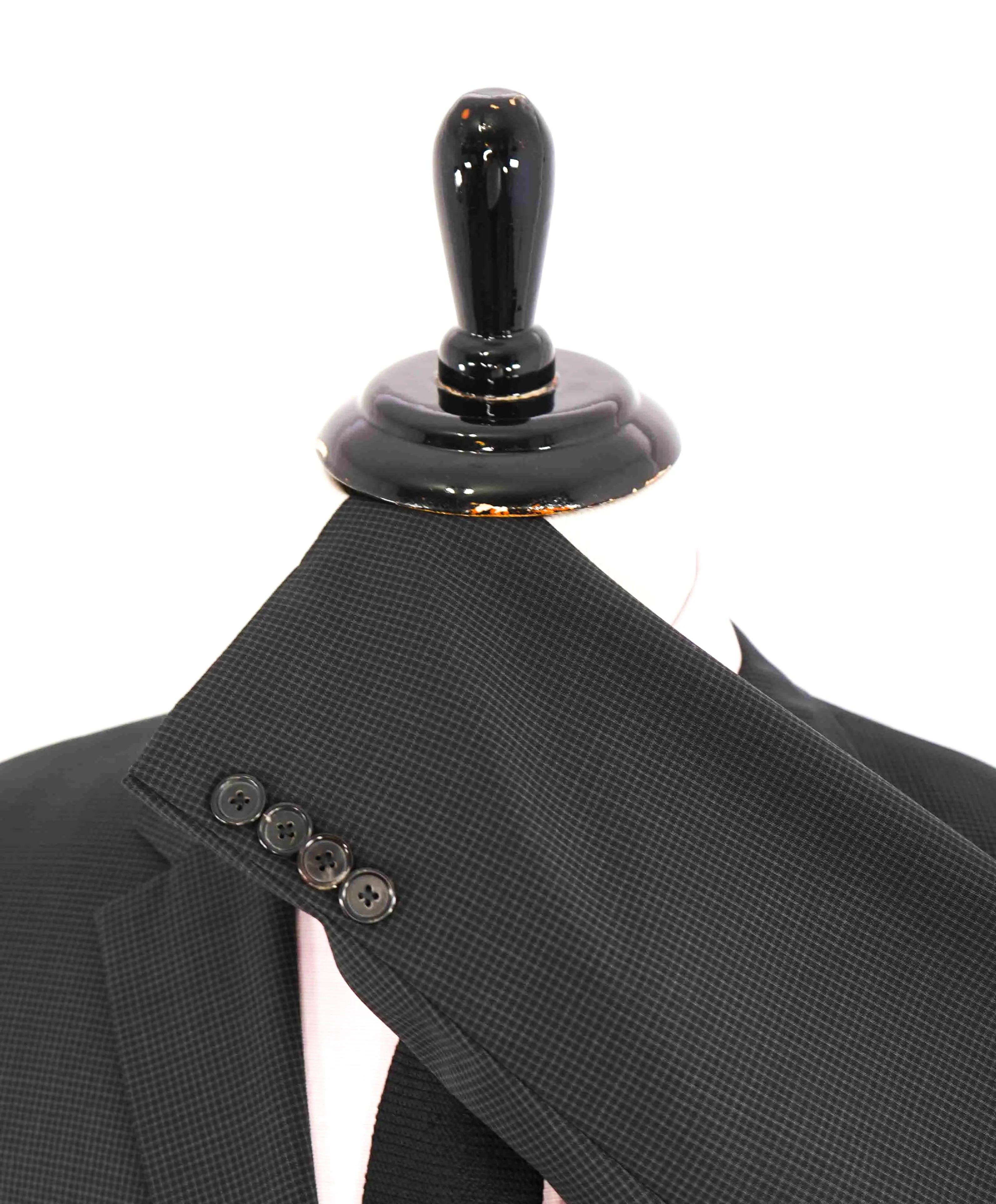 $895 HUGO BOSS - Gray Micro Check Blazer With Notch Lapels - 40R