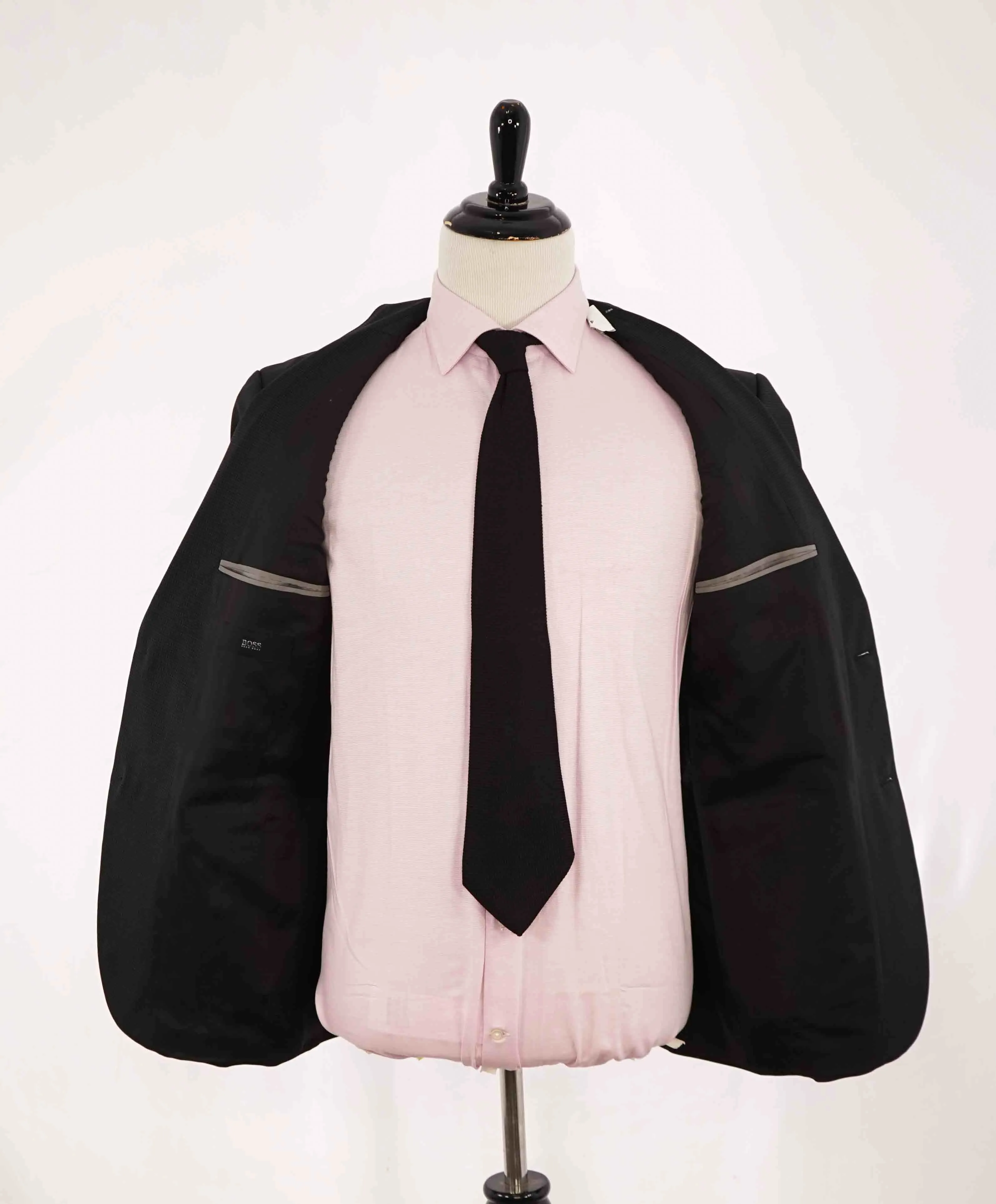 $895 HUGO BOSS - Gray Micro Check Blazer With Notch Lapels - 40R