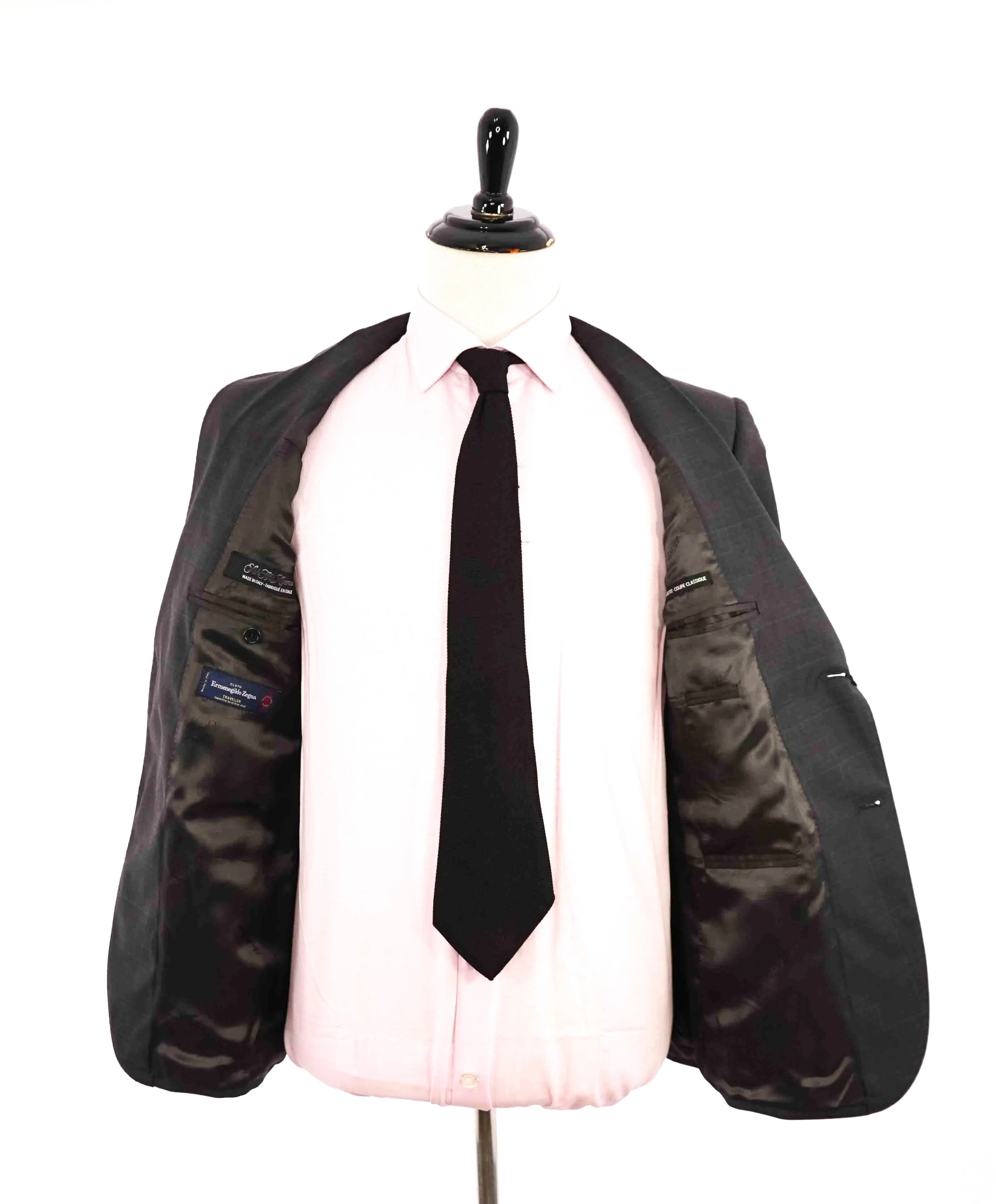 $995 ERMENEGILDO ZEGNA -By SAKS FIFTH AVENUE Gray Windowpane Blazer-40S