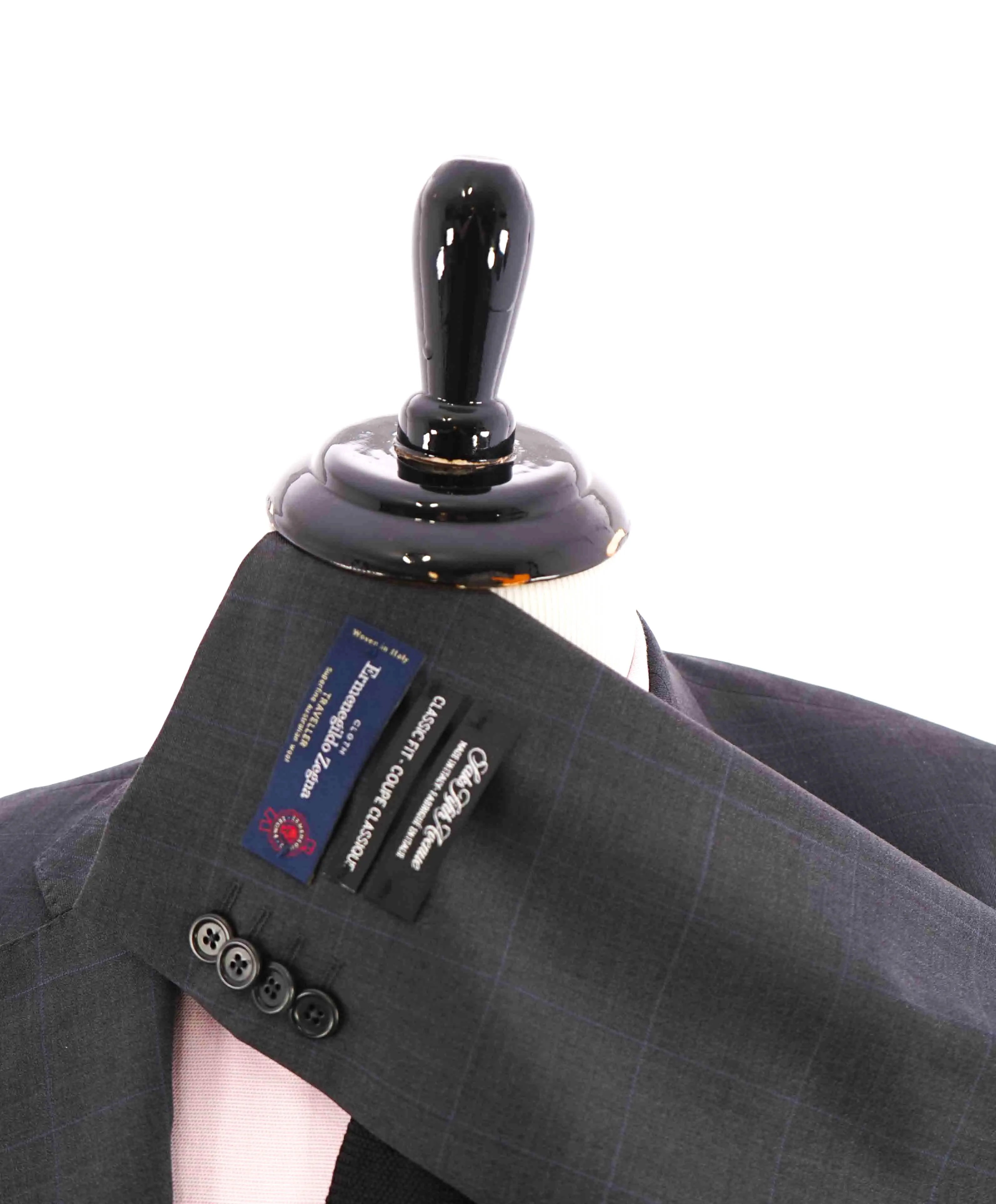 $995 ERMENEGILDO ZEGNA -By SAKS FIFTH AVENUE Gray Windowpane Blazer-40S