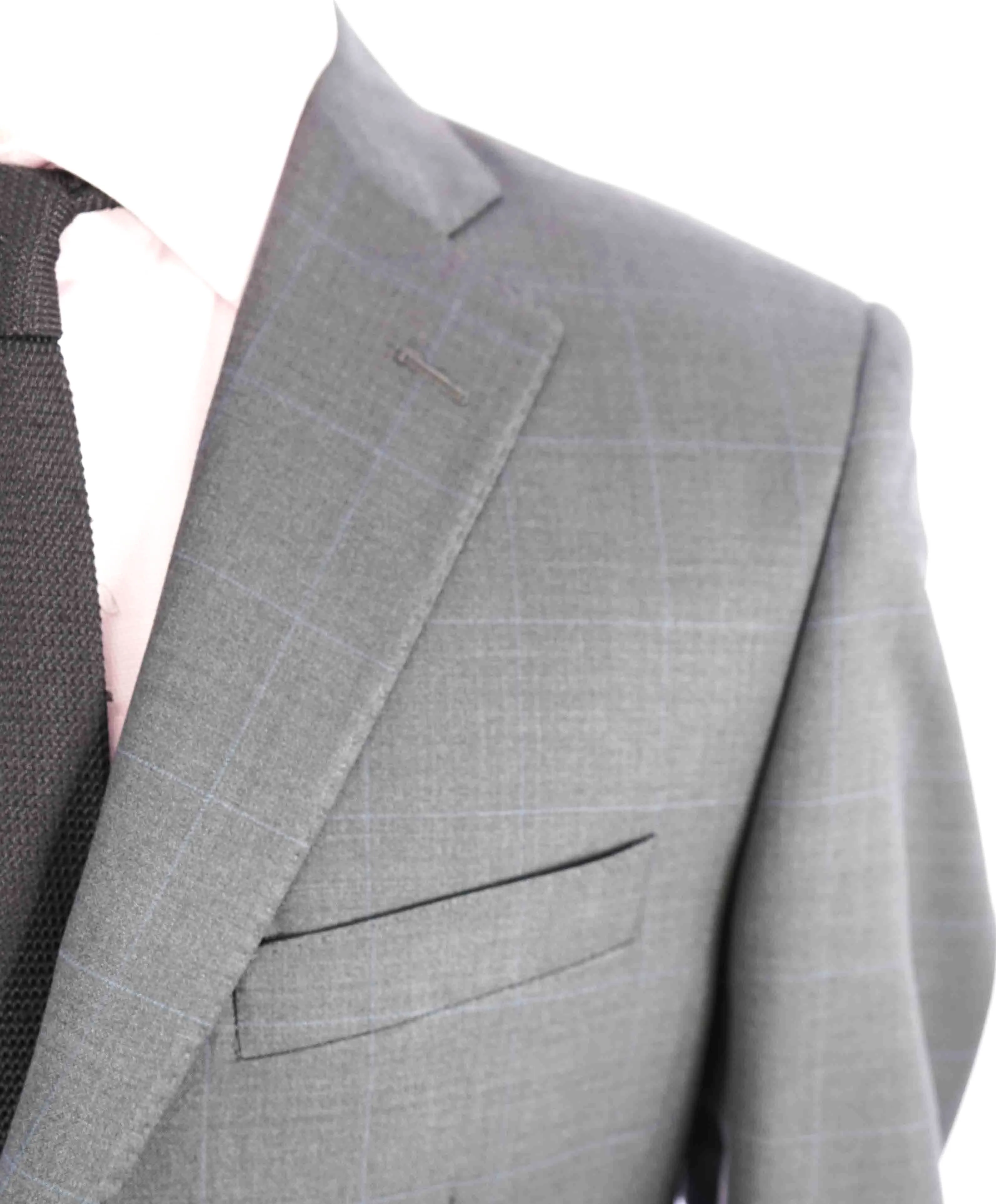 $995 ERMENEGILDO ZEGNA -By SAKS FIFTH AVENUE Gray Windowpane Blazer-40S