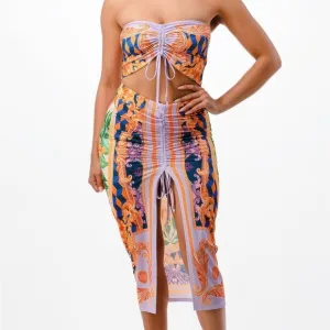 Adjustable Ruching Midi Skirt Set