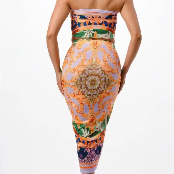 Adjustable Ruching Midi Skirt Set