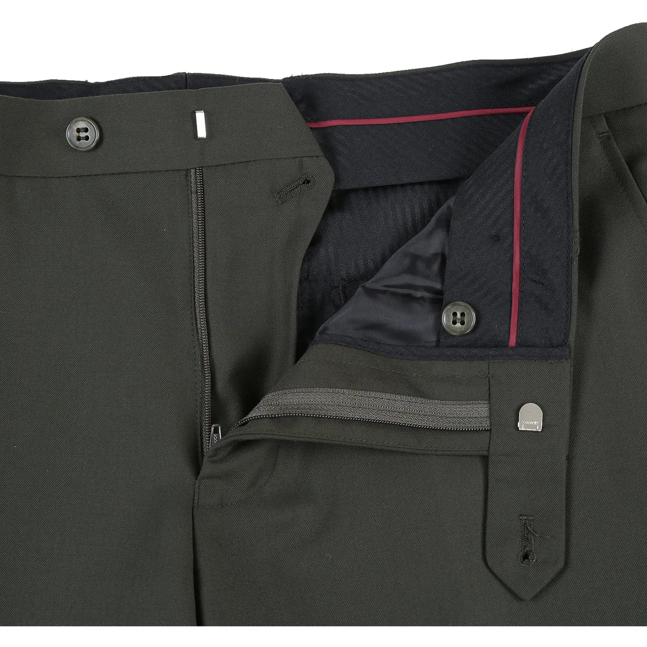 Alessandro Vitello by Renoir 2-Piece Slim Fit Single Breasted Notch Lapel Olive Suit 201-10