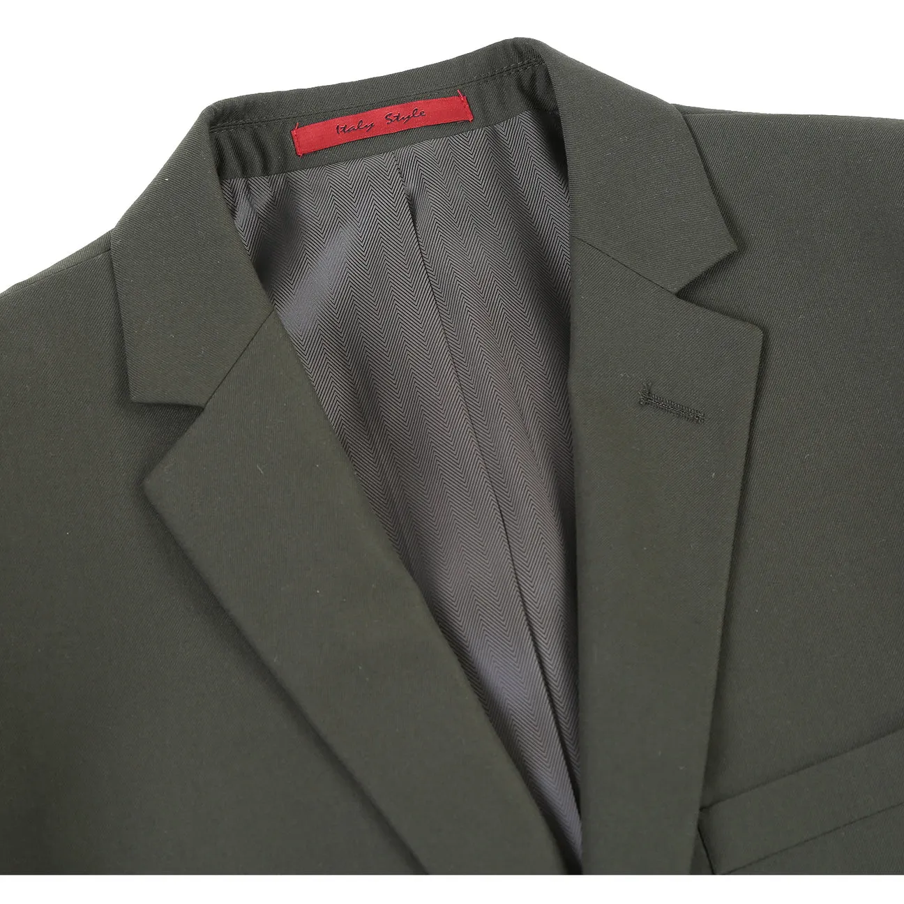 Alessandro Vitello by Renoir 2-Piece Slim Fit Single Breasted Notch Lapel Olive Suit 201-10
