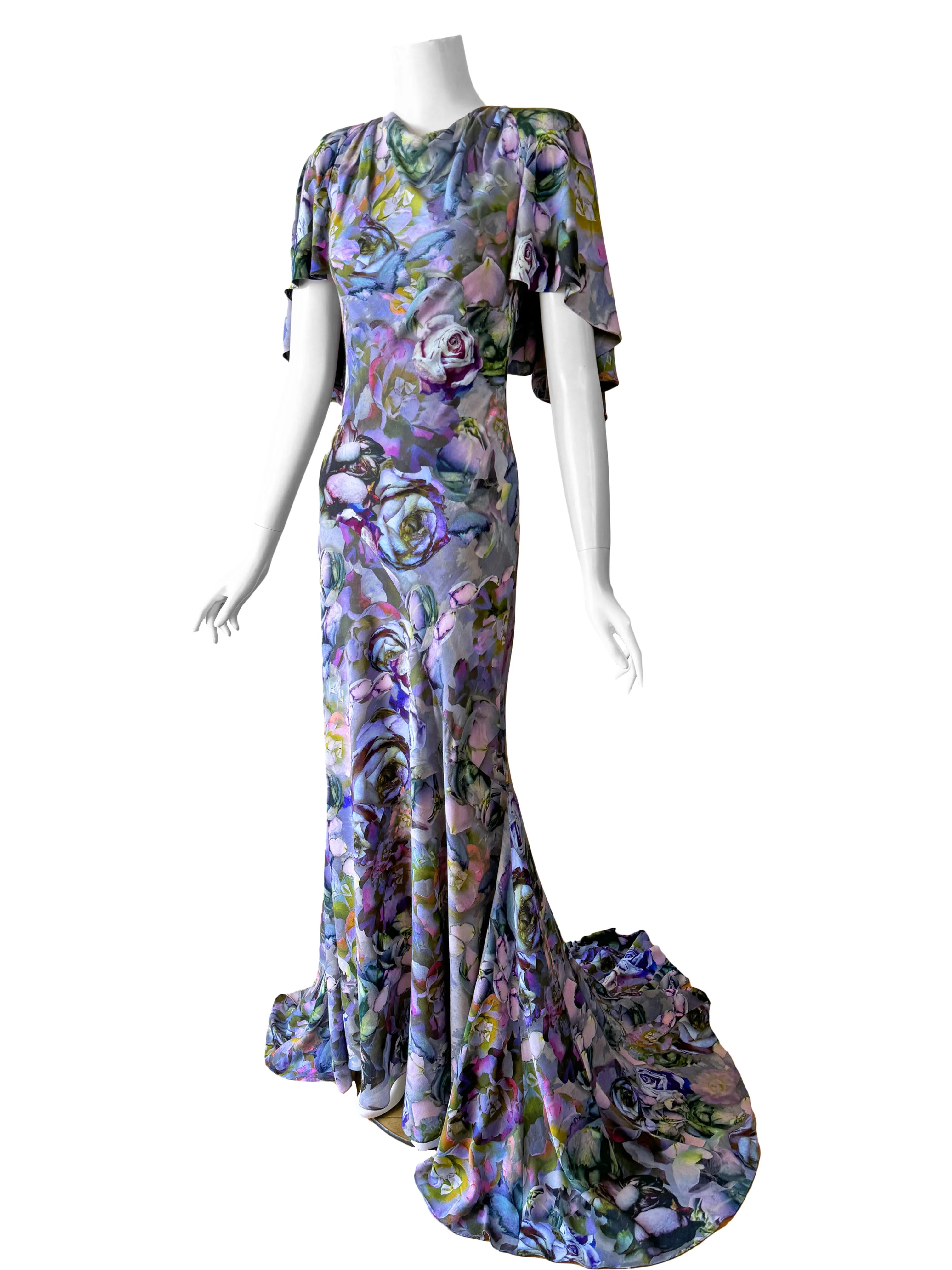 Alexander McQueen 2010 Rose Print Gown
