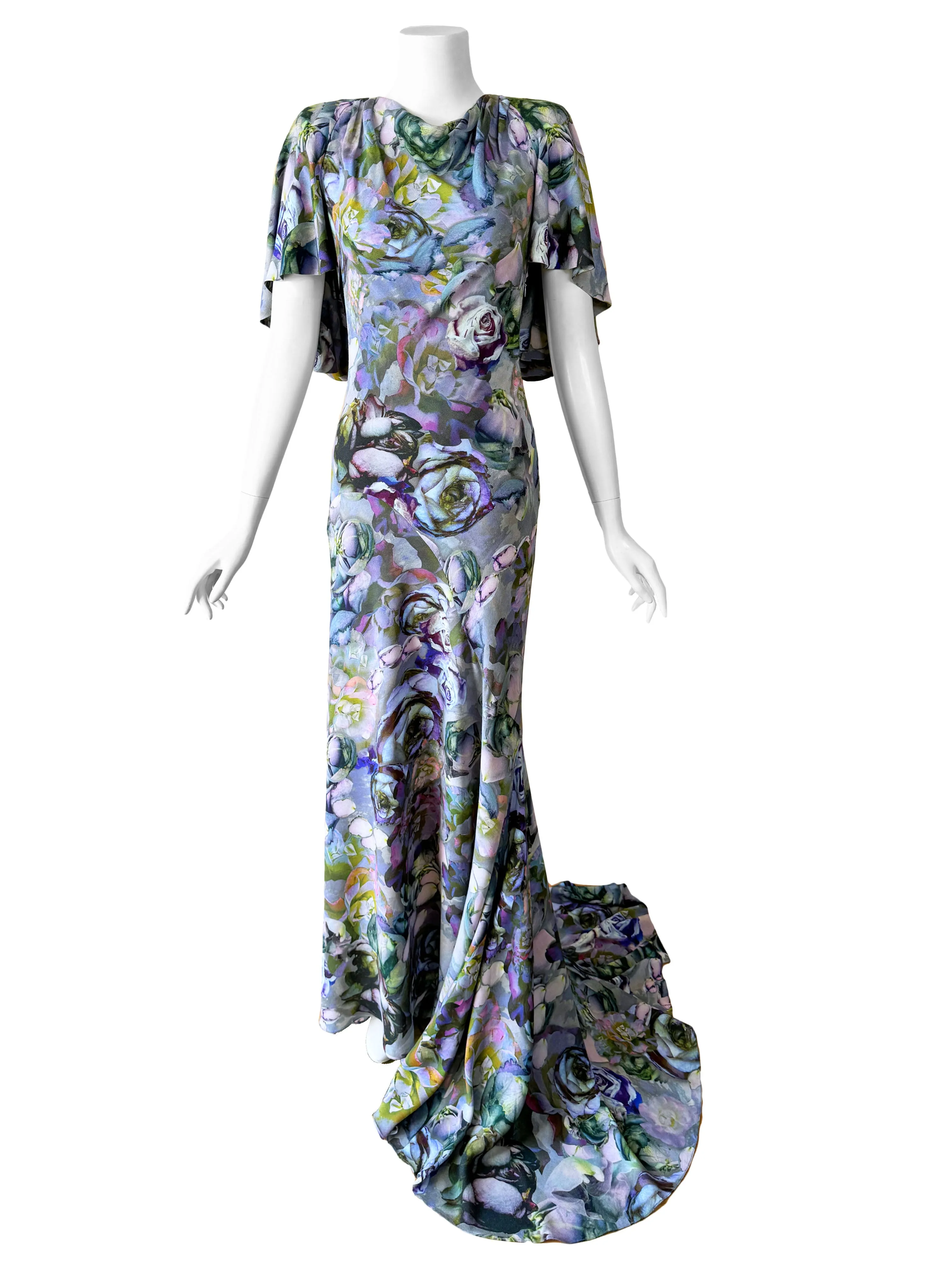 Alexander McQueen 2010 Rose Print Gown