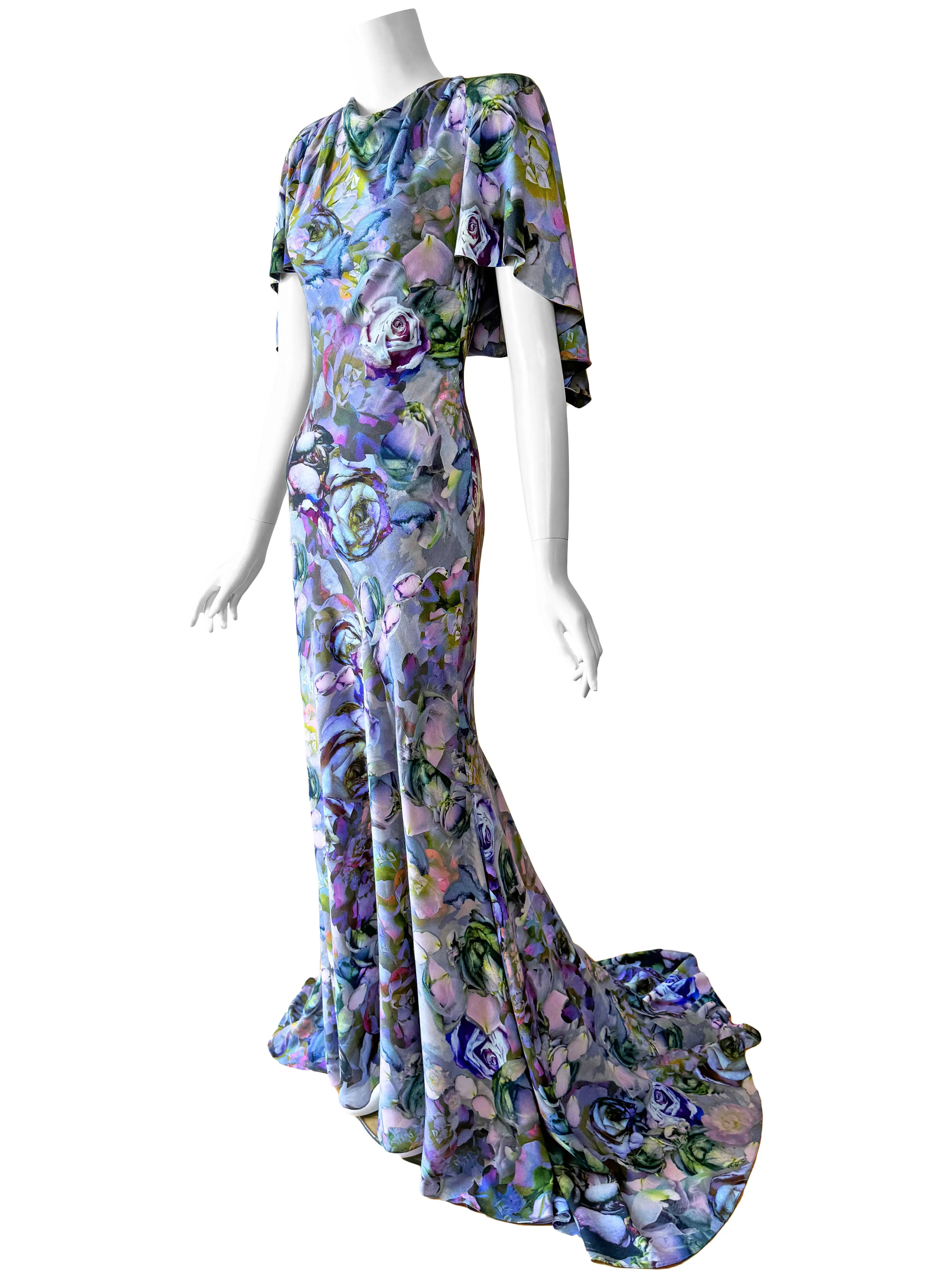 Alexander McQueen 2010 Rose Print Gown