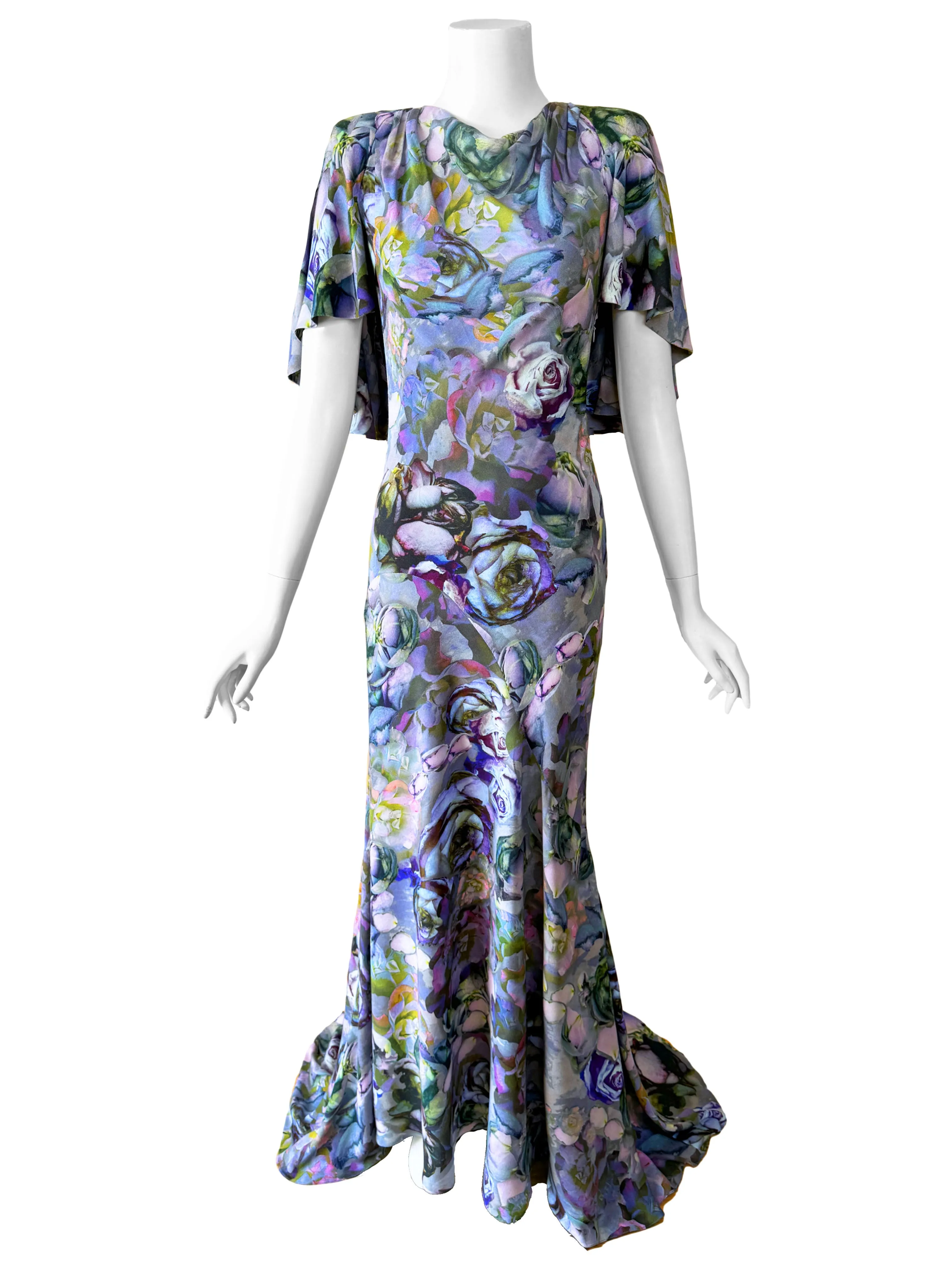 Alexander McQueen 2010 Rose Print Gown