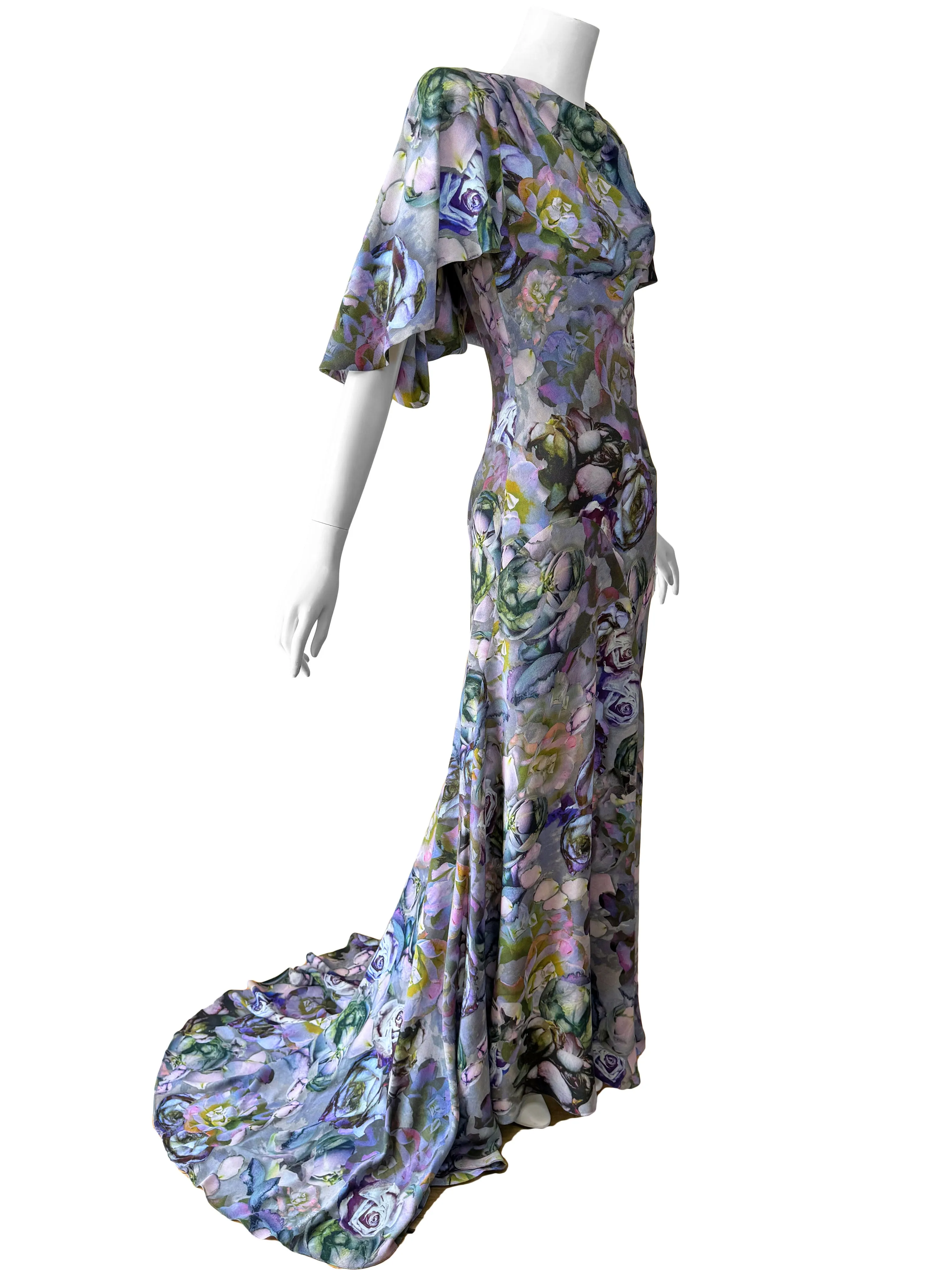 Alexander McQueen 2010 Rose Print Gown