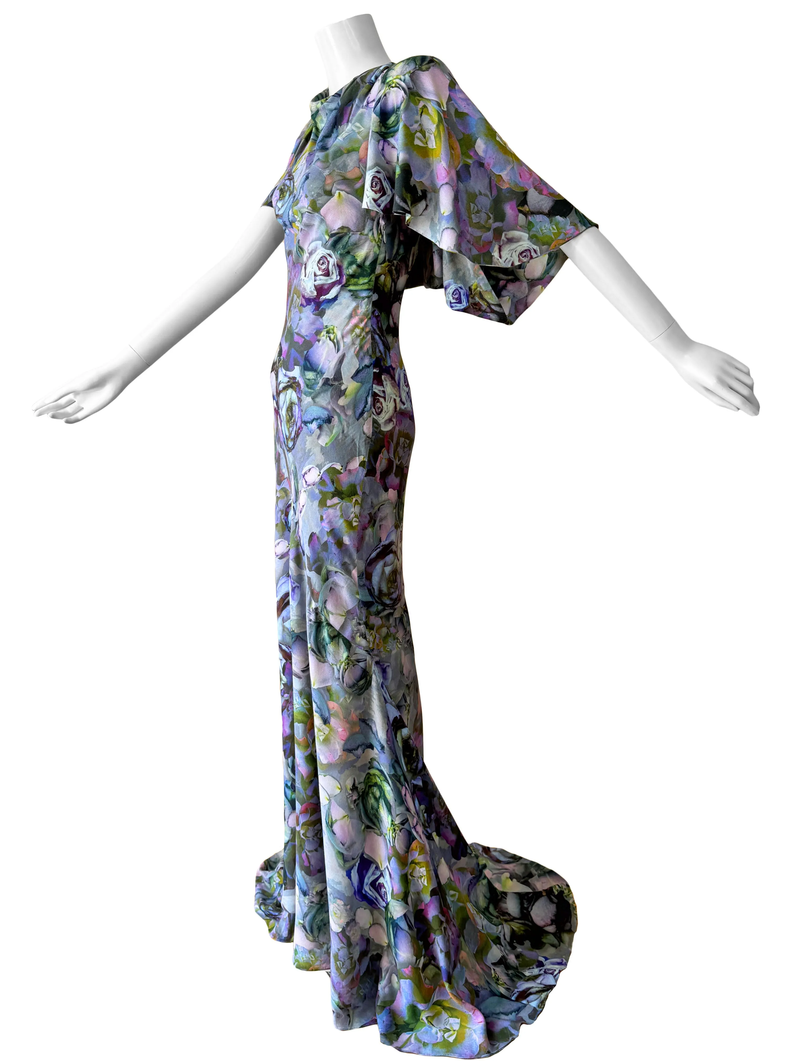Alexander McQueen 2010 Rose Print Gown