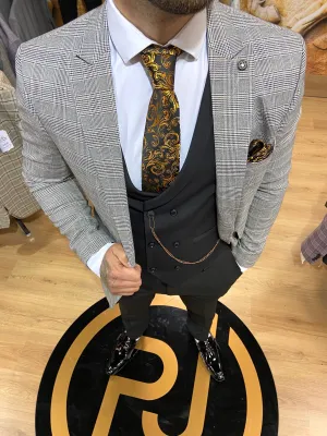 Alfred - Grey/Black 3 Piece Suit