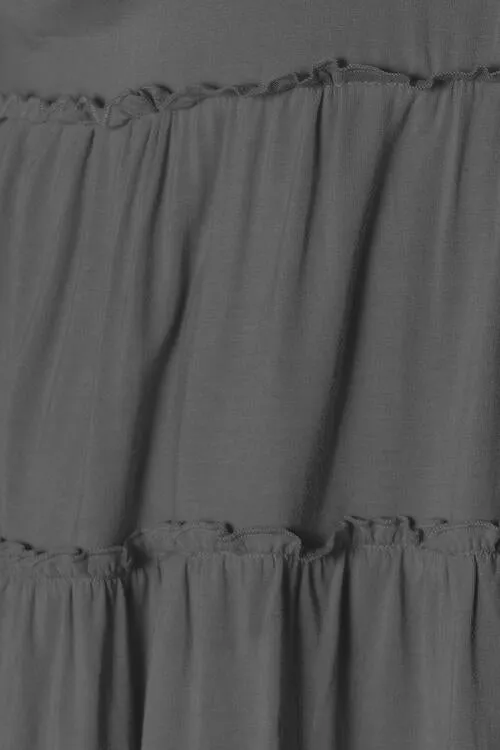 Ali Half Button Long Sleeve Ruffle Hem Blouse