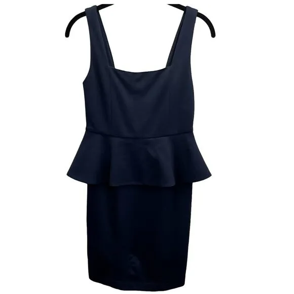 Alice   Olivia Employed Mini Dress Dark Blue Size 2 Peplum Sleeveless Bodycon