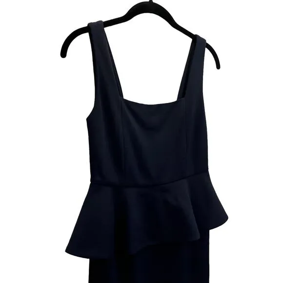 Alice   Olivia Employed Mini Dress Dark Blue Size 2 Peplum Sleeveless Bodycon