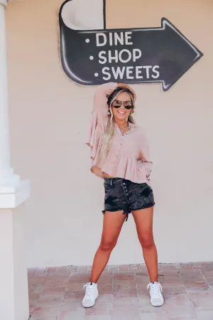 Amalfi Coast Peplum Blouse - Mauve