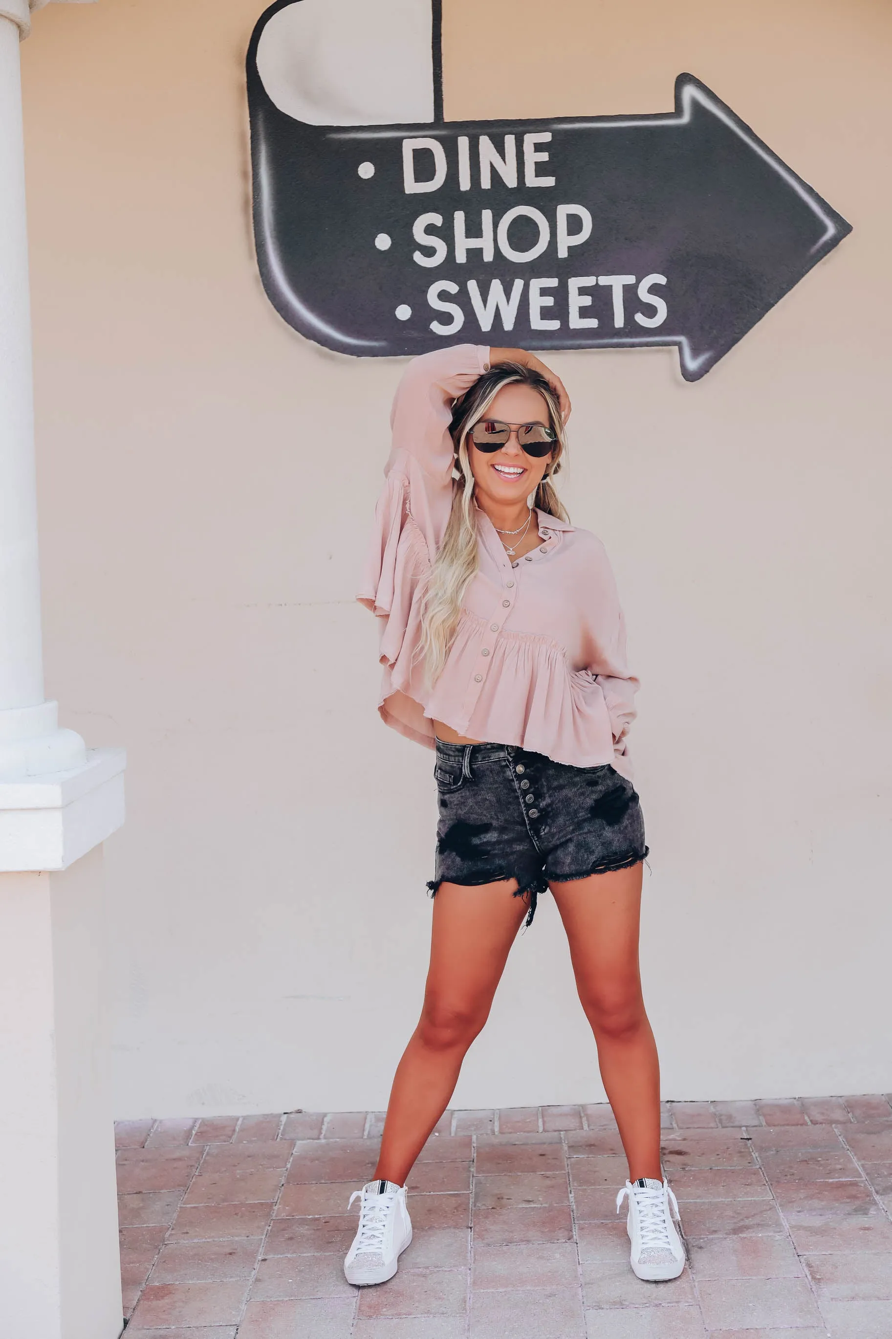 Amalfi Coast Peplum Blouse - Mauve