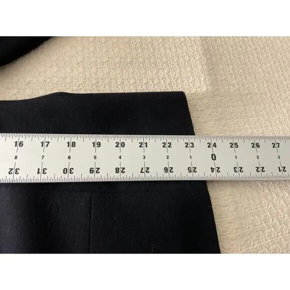 Amanda Smith Navy Blue Wool Double-Breasted Blazer 100% Pure New Wool Size 12P