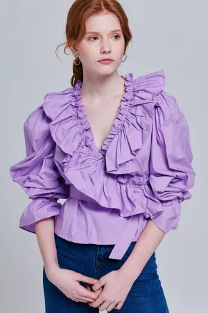 Amara Ruffle V-Neck Blouse