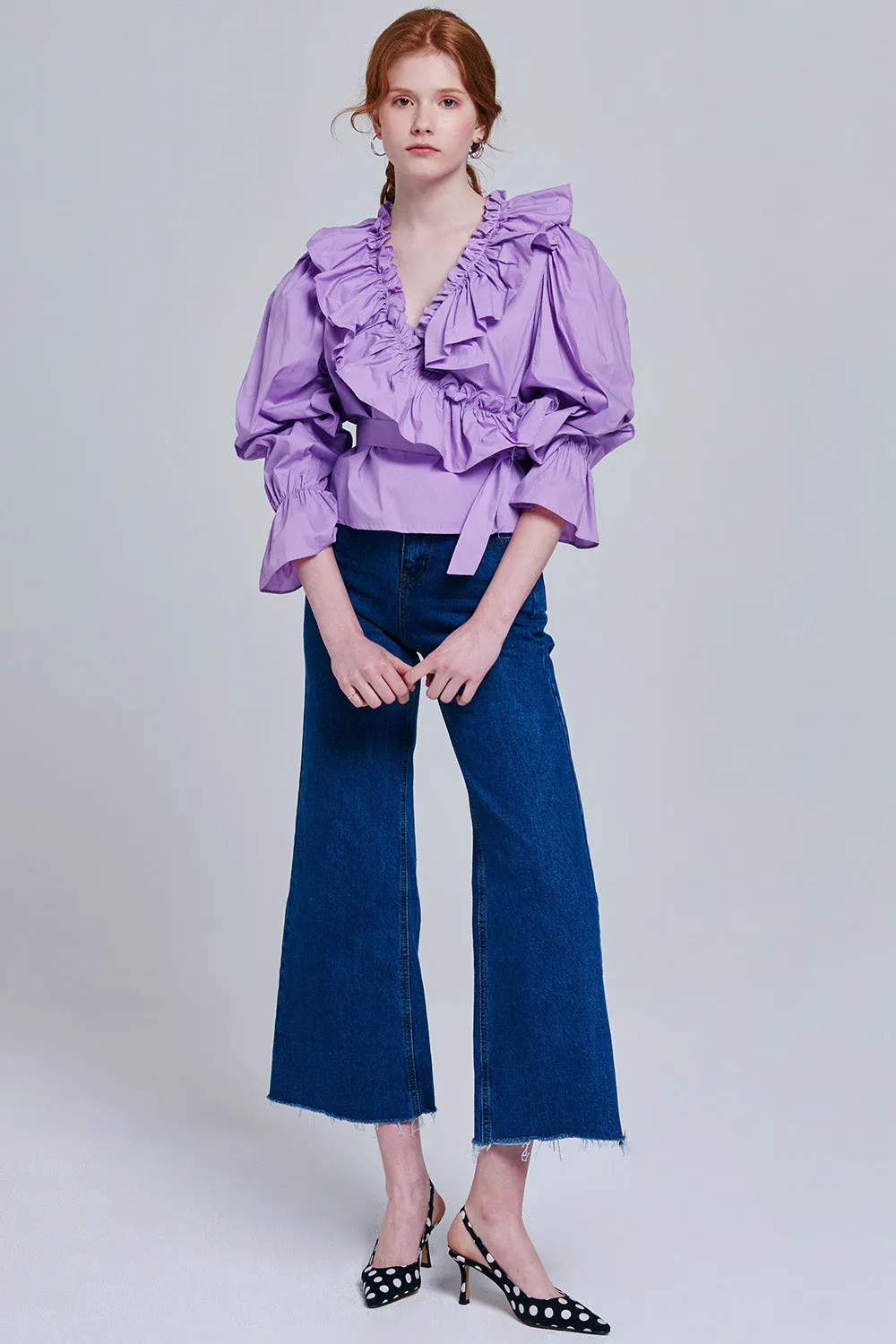 Amara Ruffle V-Neck Blouse
